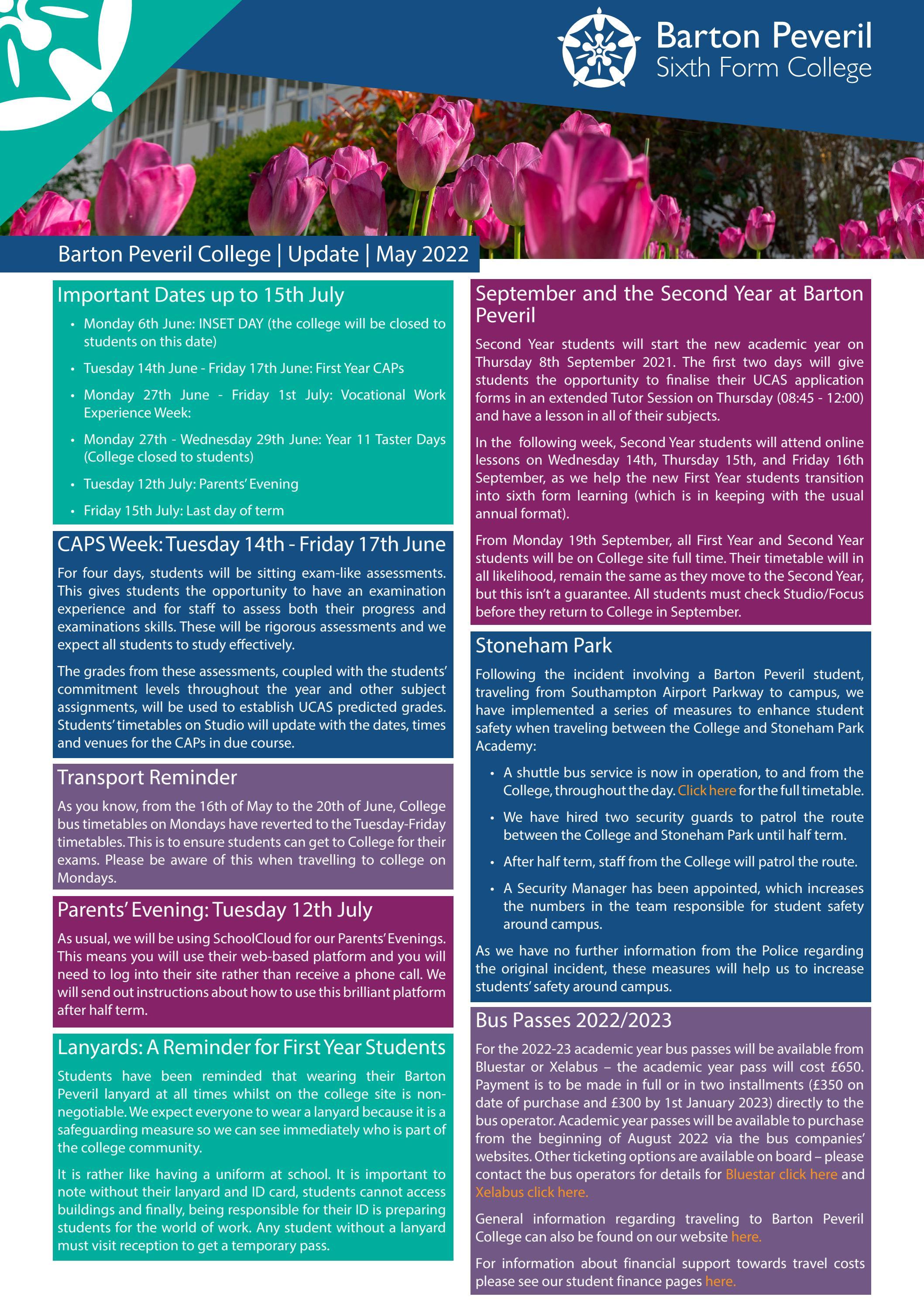 Barton Peveril College Update May (and September) 2022 by Barton