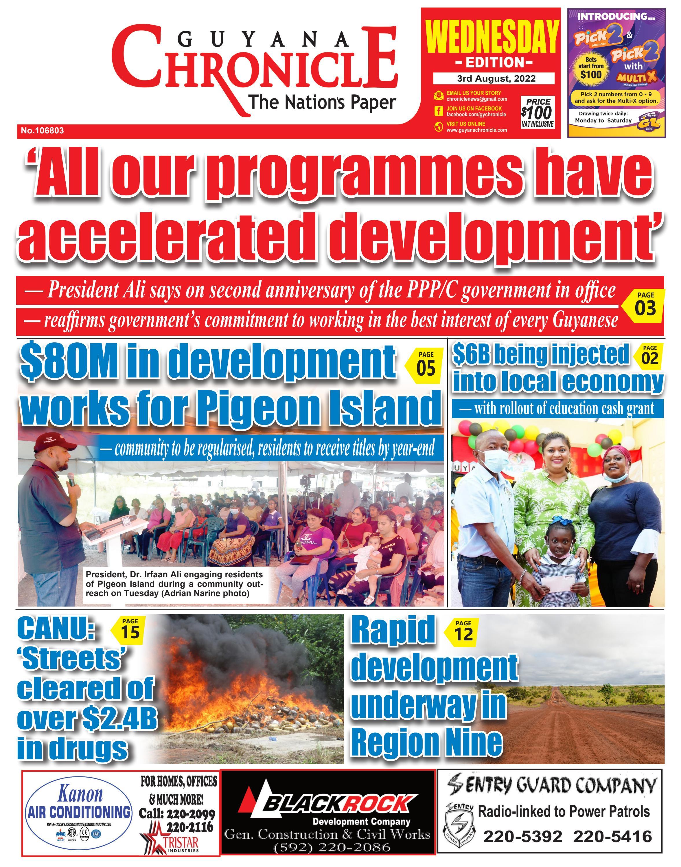 Guyana Chronicle E-Paper 03-08-2022 by Guyana Chronicle - Issuu
