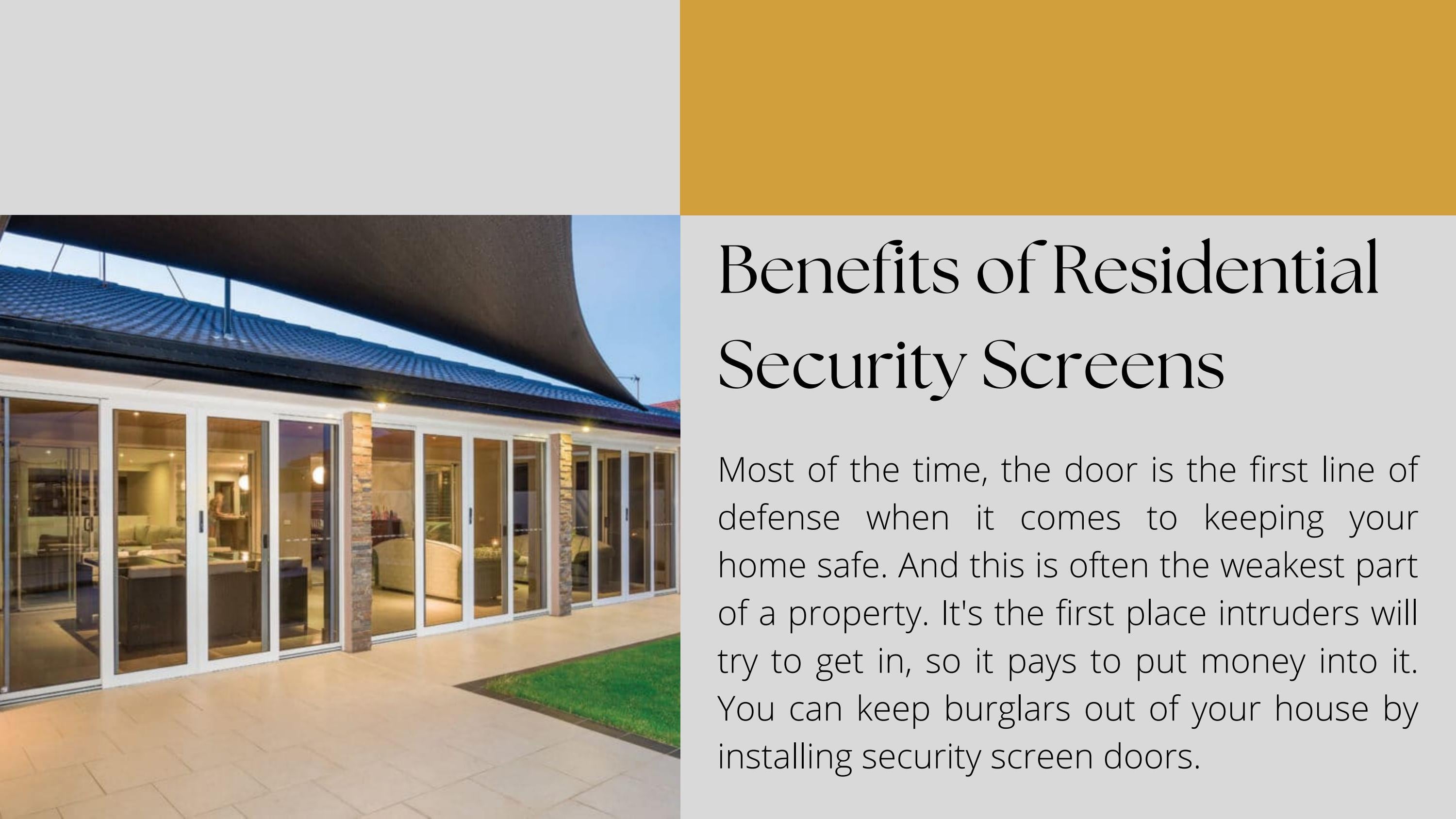 Benefits of Residential Security Screens by Ipswich Security Screens