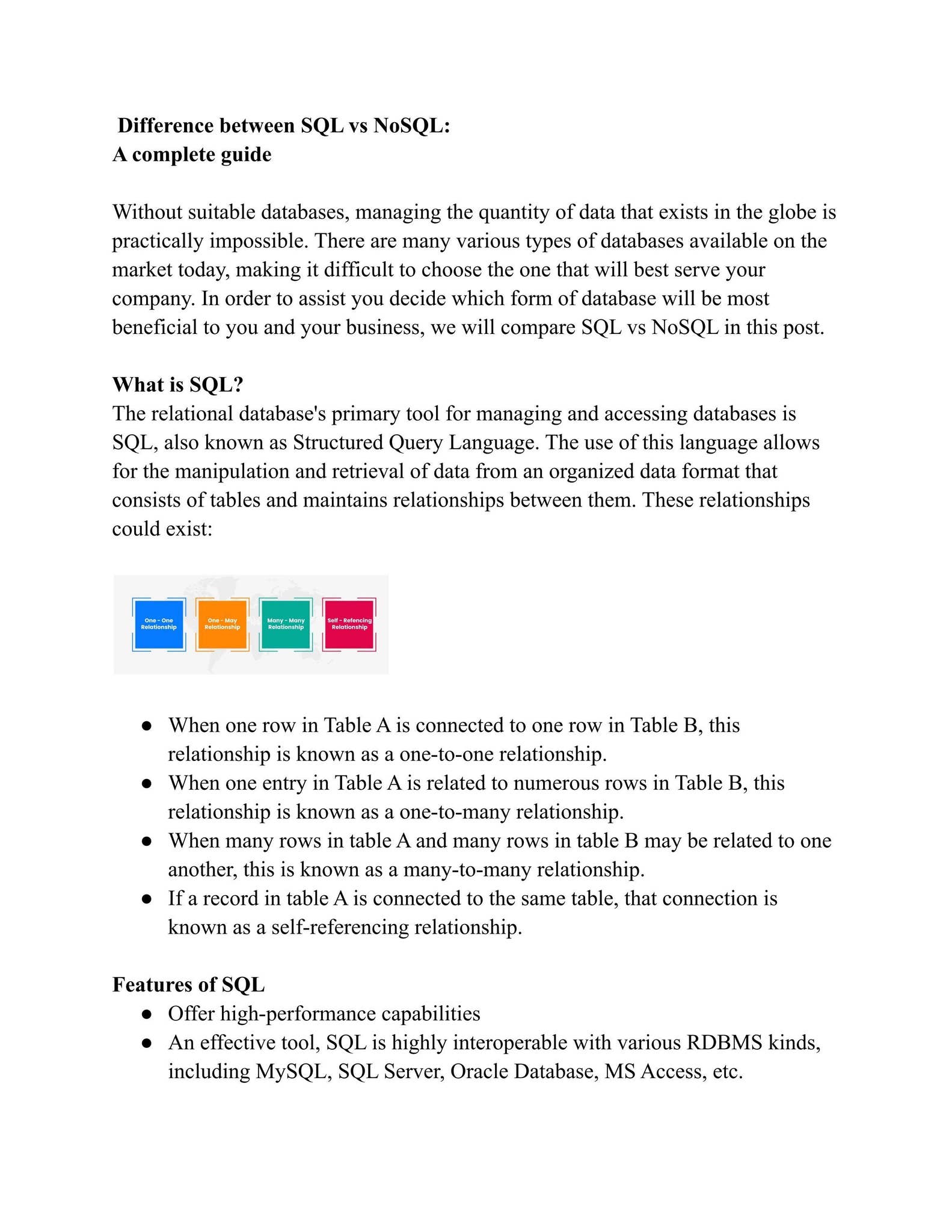 Difference between SQL vs NoSQL - A Complete Guide by Yugasa Software ...