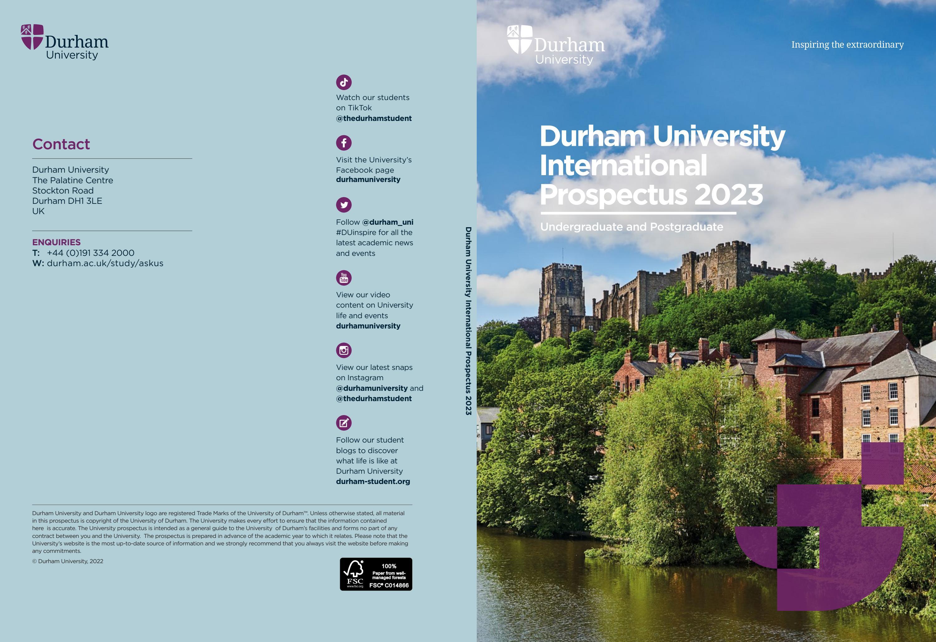 Durham University International Prospectus 2023 By Durham University