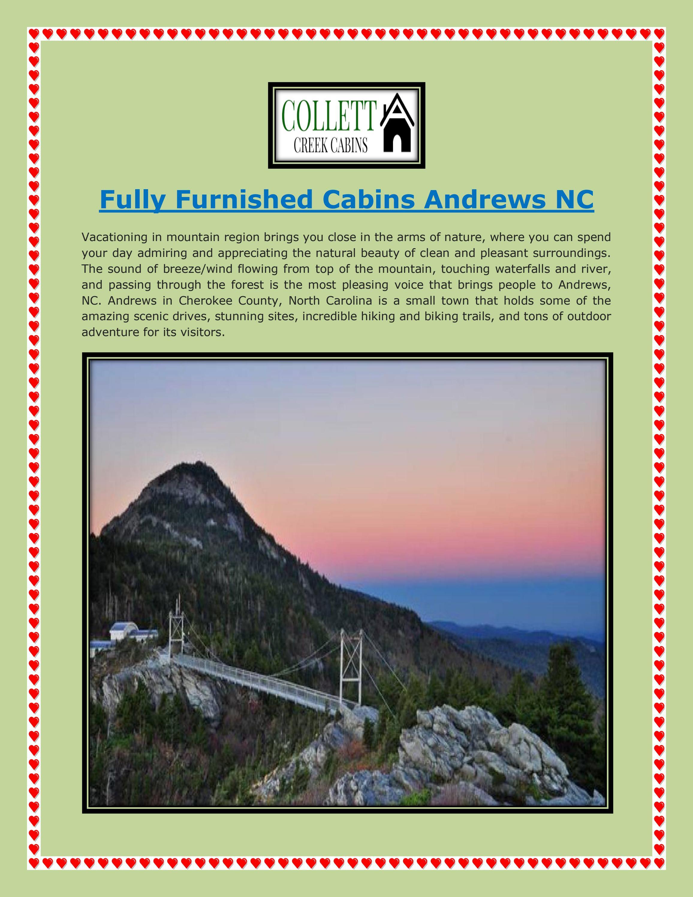 Fully Furnished Cabins Andrews NC by Collett Creek Cabin Issuu