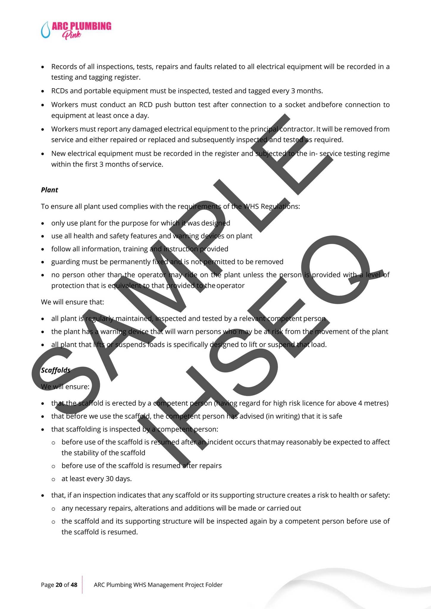 WHS Management Project Folder - Sample File by ihseq - Issuu