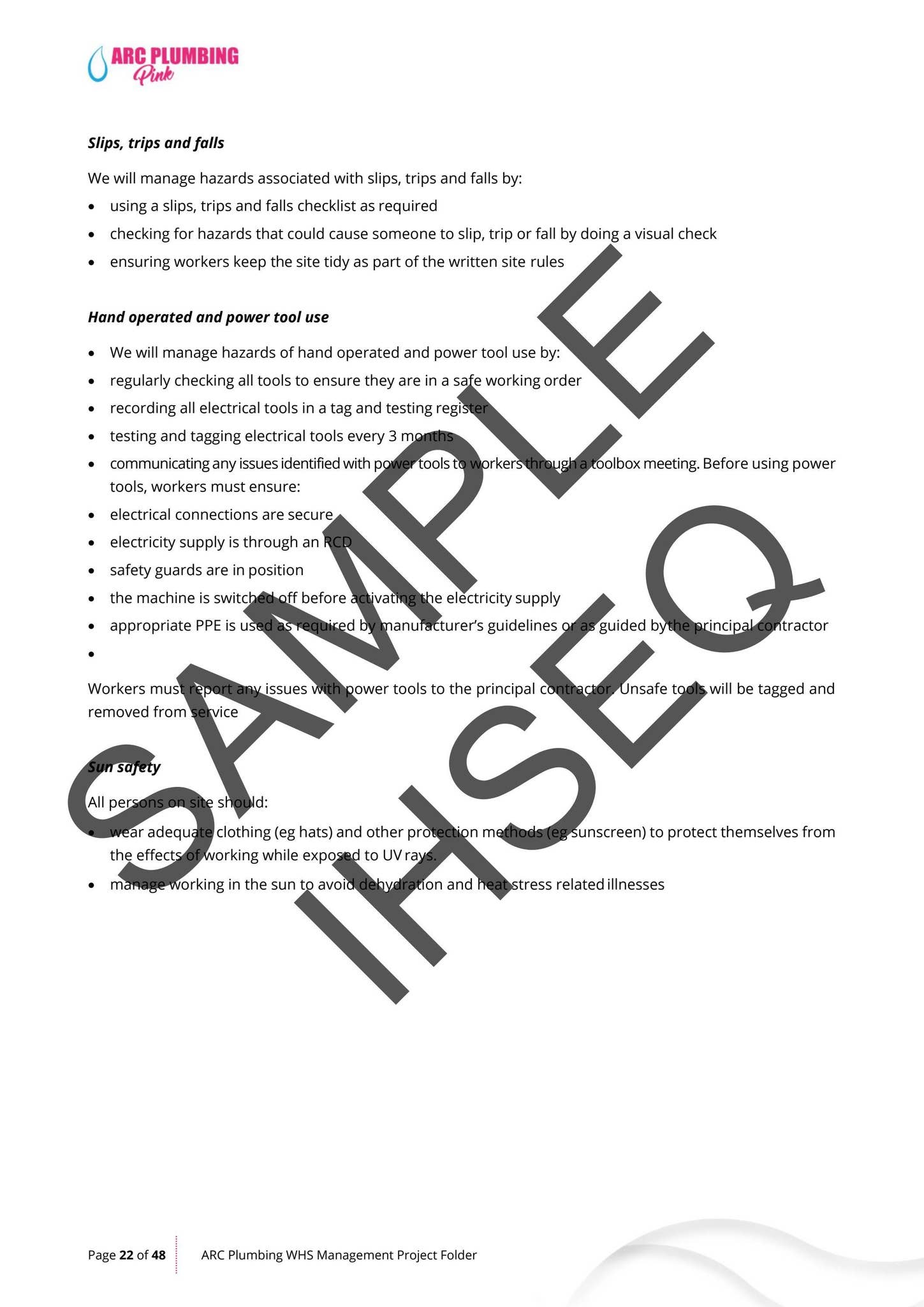 WHS Management Project Folder - Sample File by ihseq - Issuu
