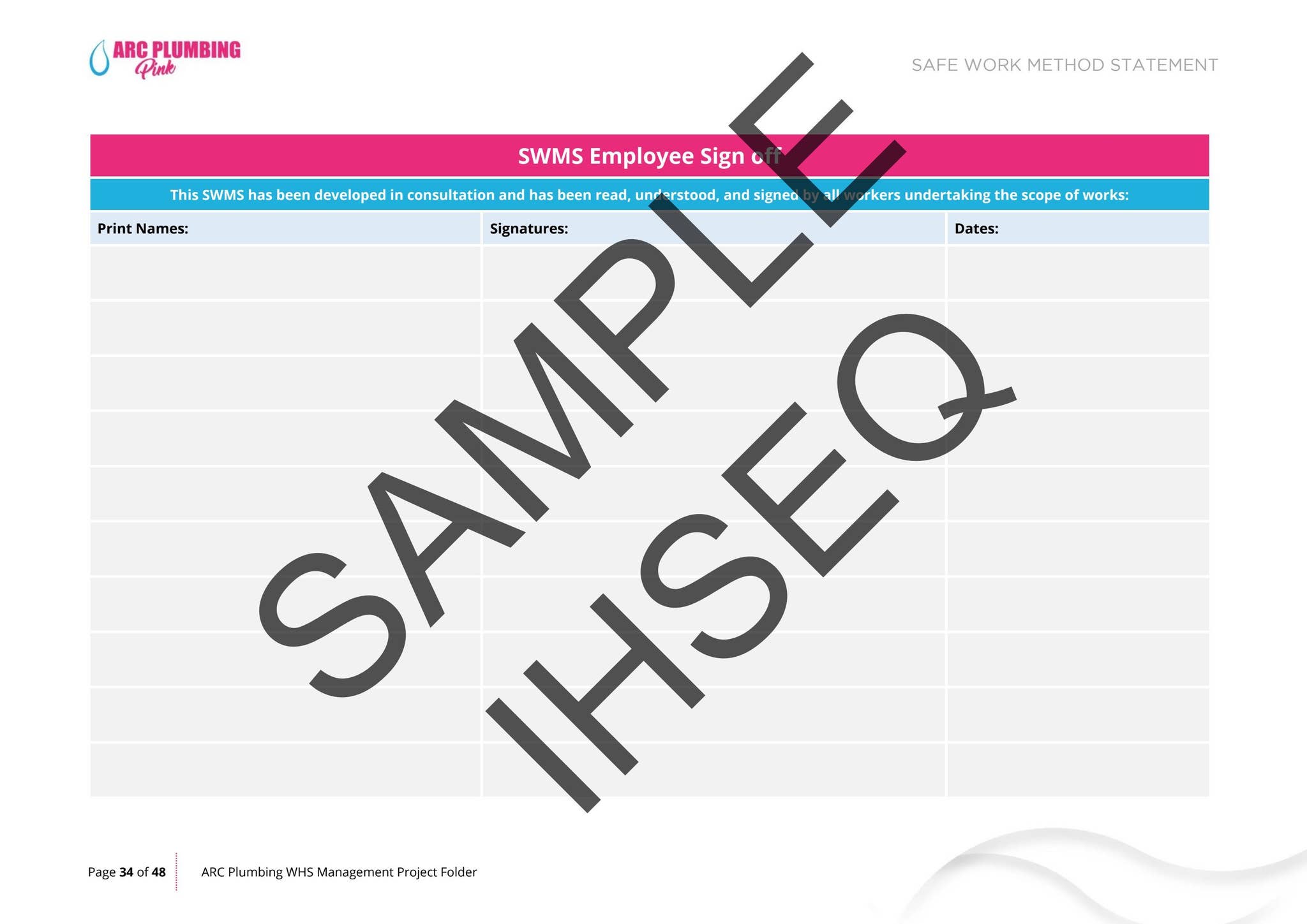WHS Management Project Folder - Sample File by ihseq - Issuu