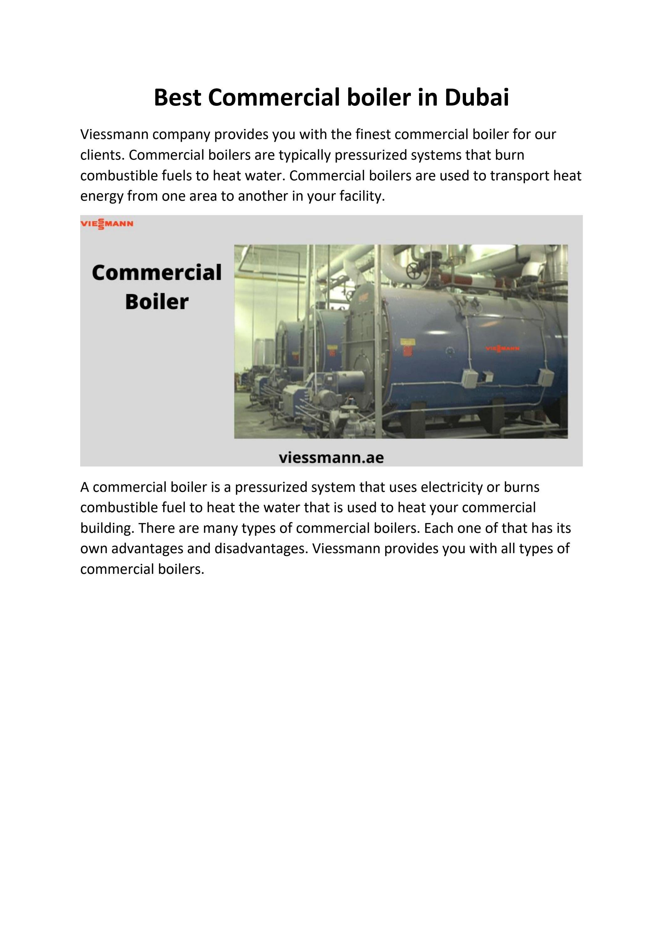 Best Commercial boiler in Dubai by viessmann12 - Issuu