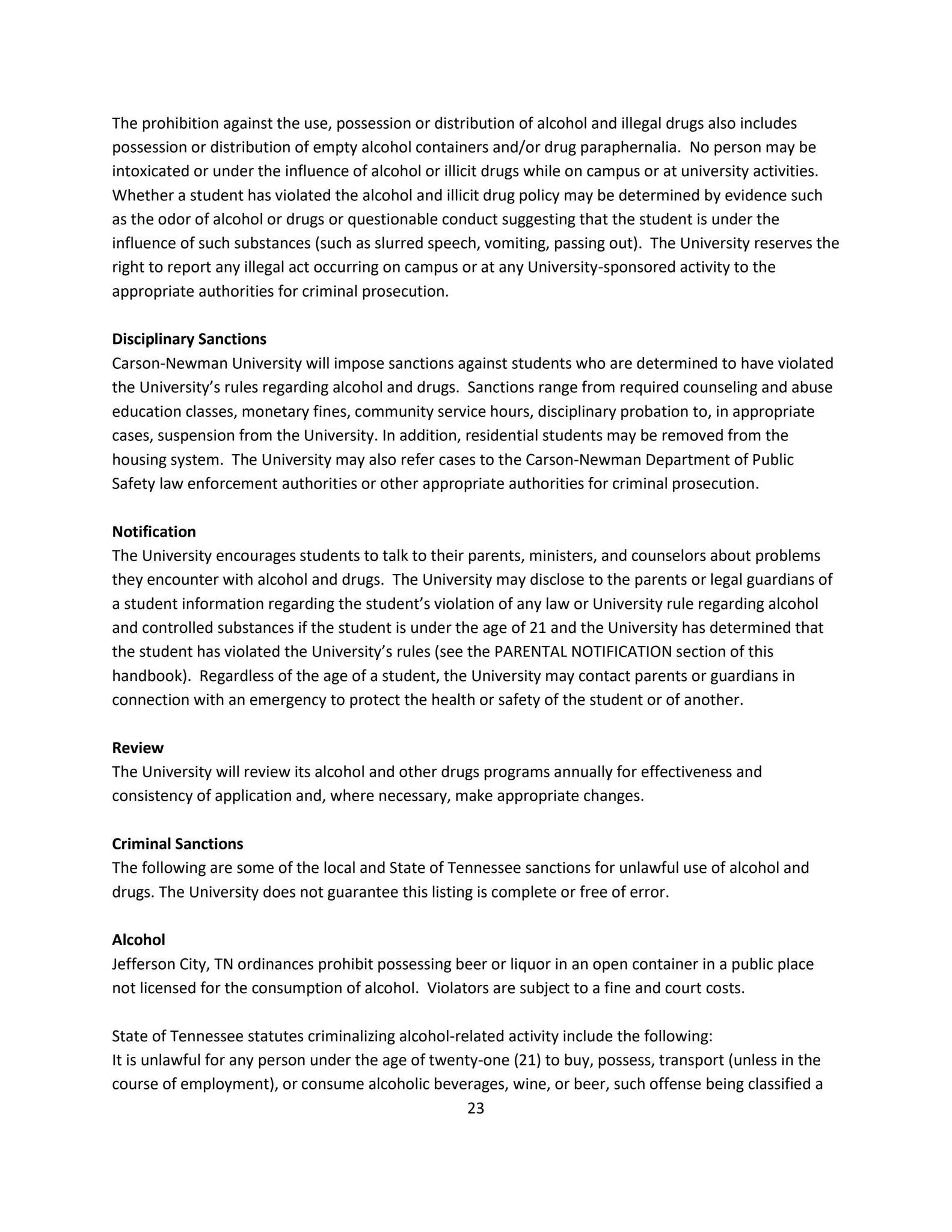 2223 Eagle Student Handbook for Undergraduate and Graduate Students by