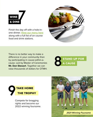 2022 Golfer Participant 指南 : OTMH Charity Golf Tournament 第 11 页