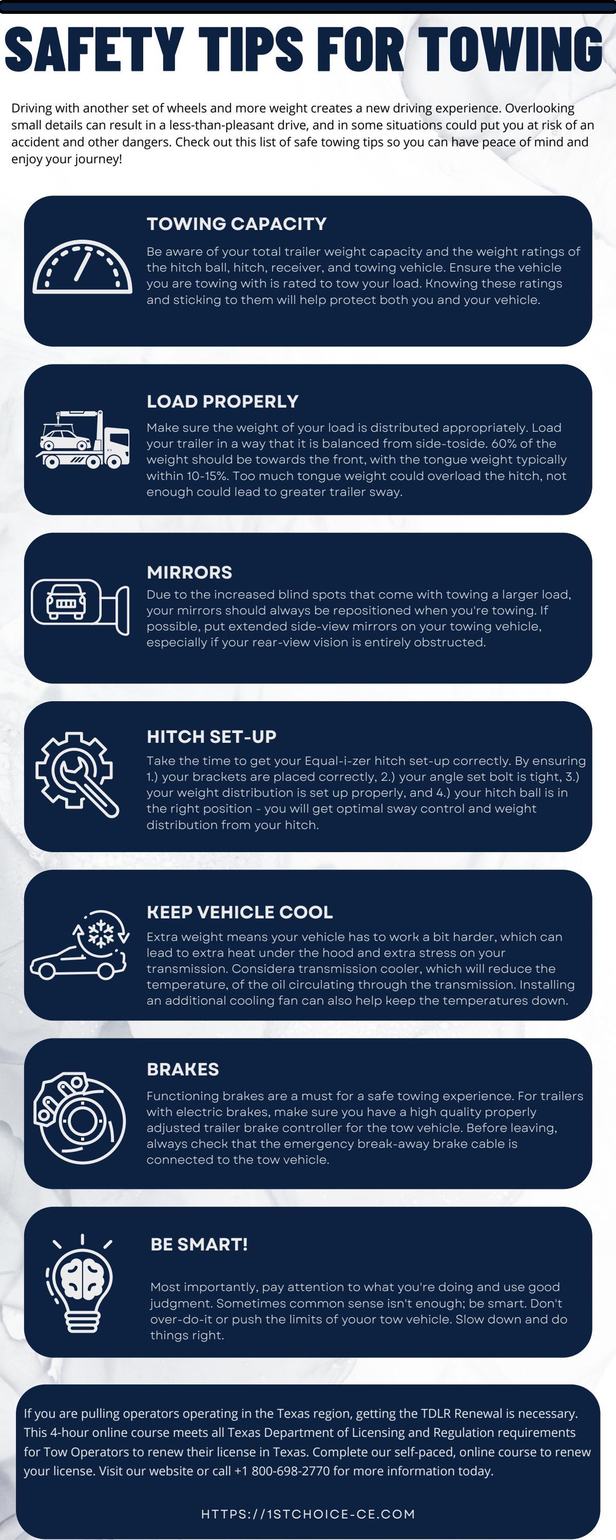 Safety Tips For Towing Safe On The Road Infographic By 1st Choice