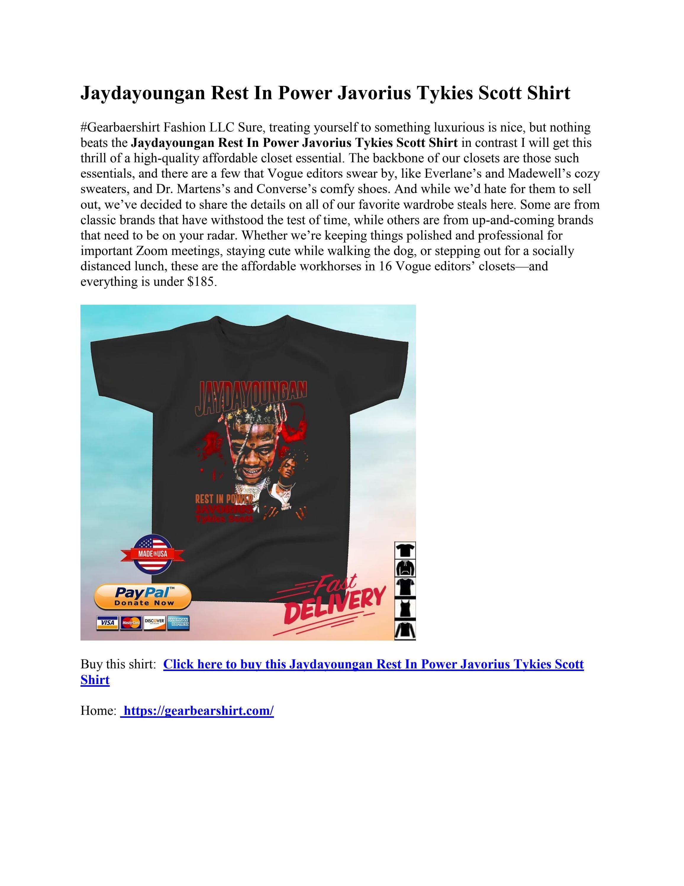 Jaydayoungan Rest In Power Javorius Tykies Scott Shirt by