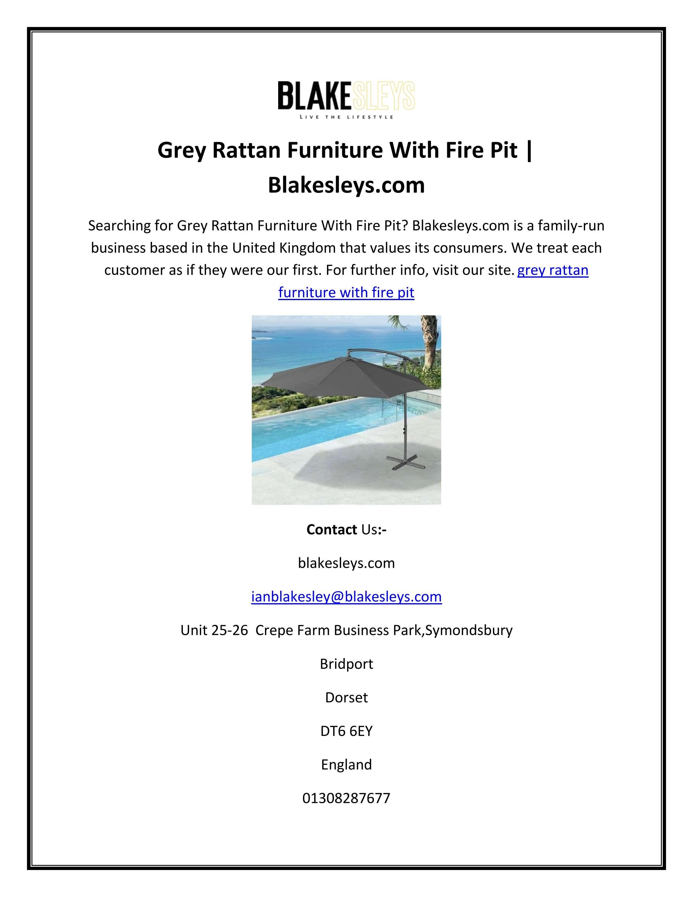 Grey Rattan Furniture With Fire Pit by blakesleys Issuu
