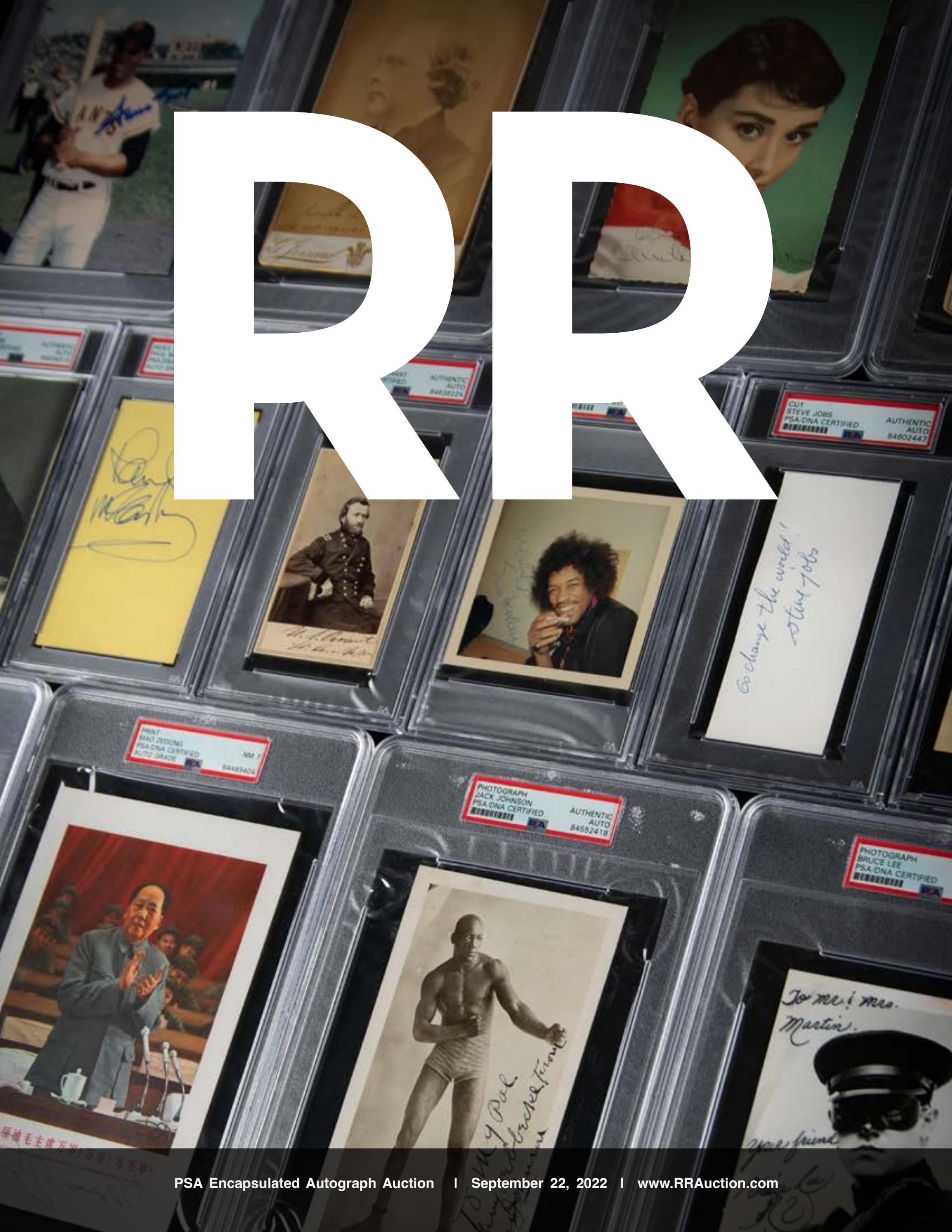 RR Auction: PSA Encapsulated Autograph Auction by RR Auction - Issuu