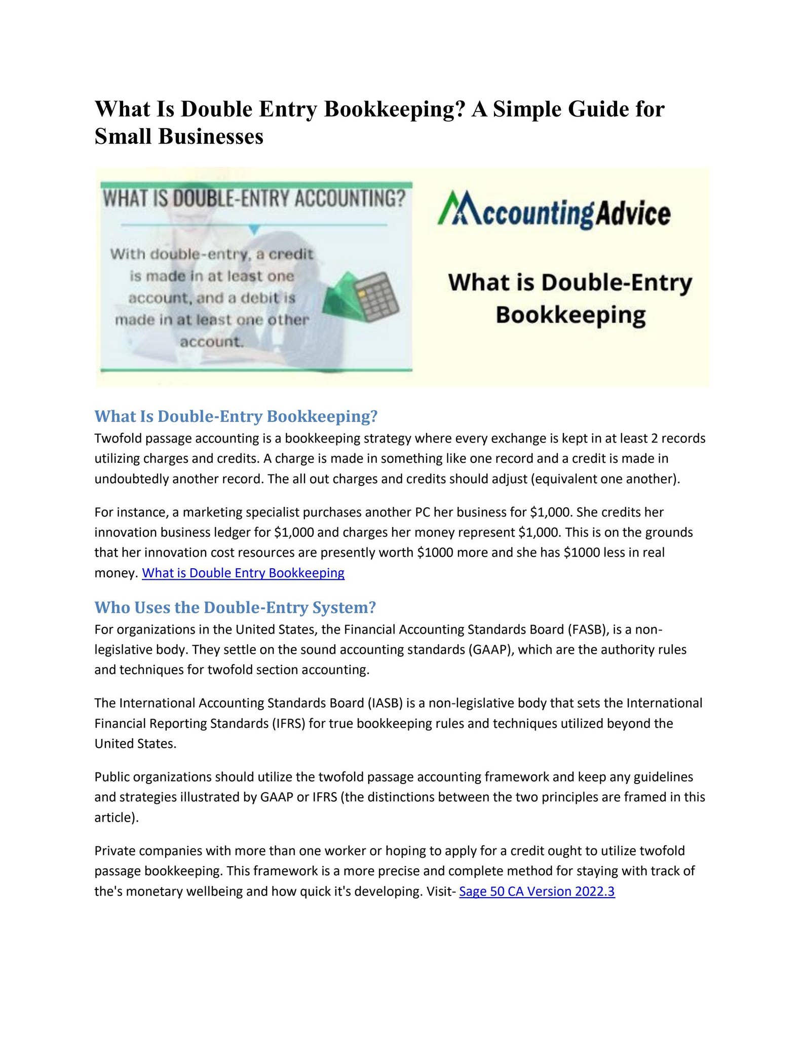 What is Double Entry Bookkeeping by accounting advice - Issuu