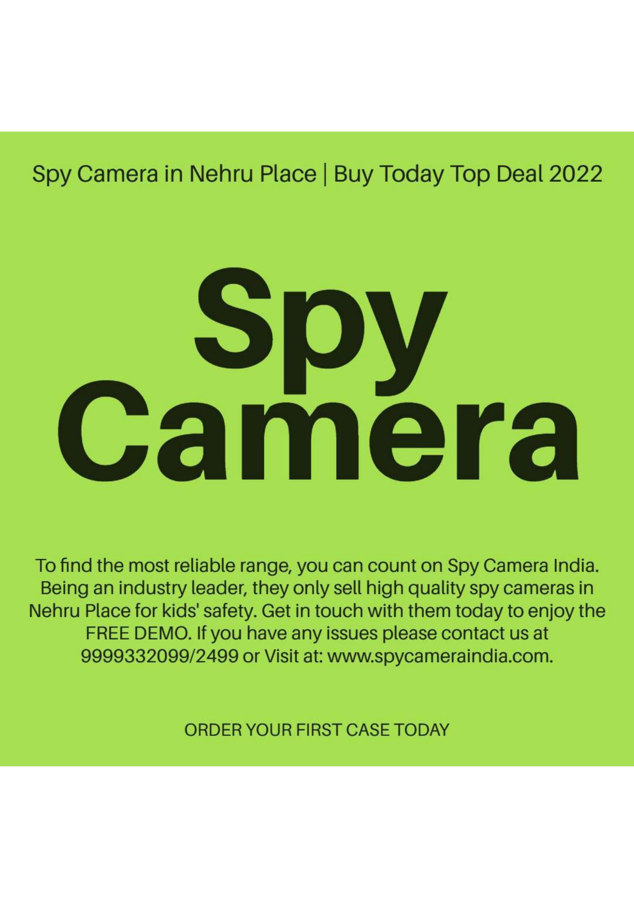 Spy Camera in Nehru Place Buy Today Top Deal 2022 by spystore Issuu