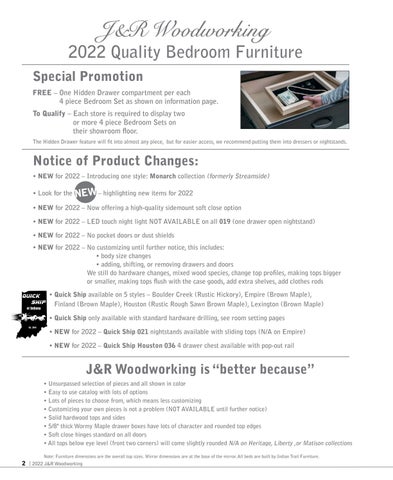 E & G Amish Furniture 家具目录 · 2022 J&R Woodworking - E&G Amish 家具 第 2 页