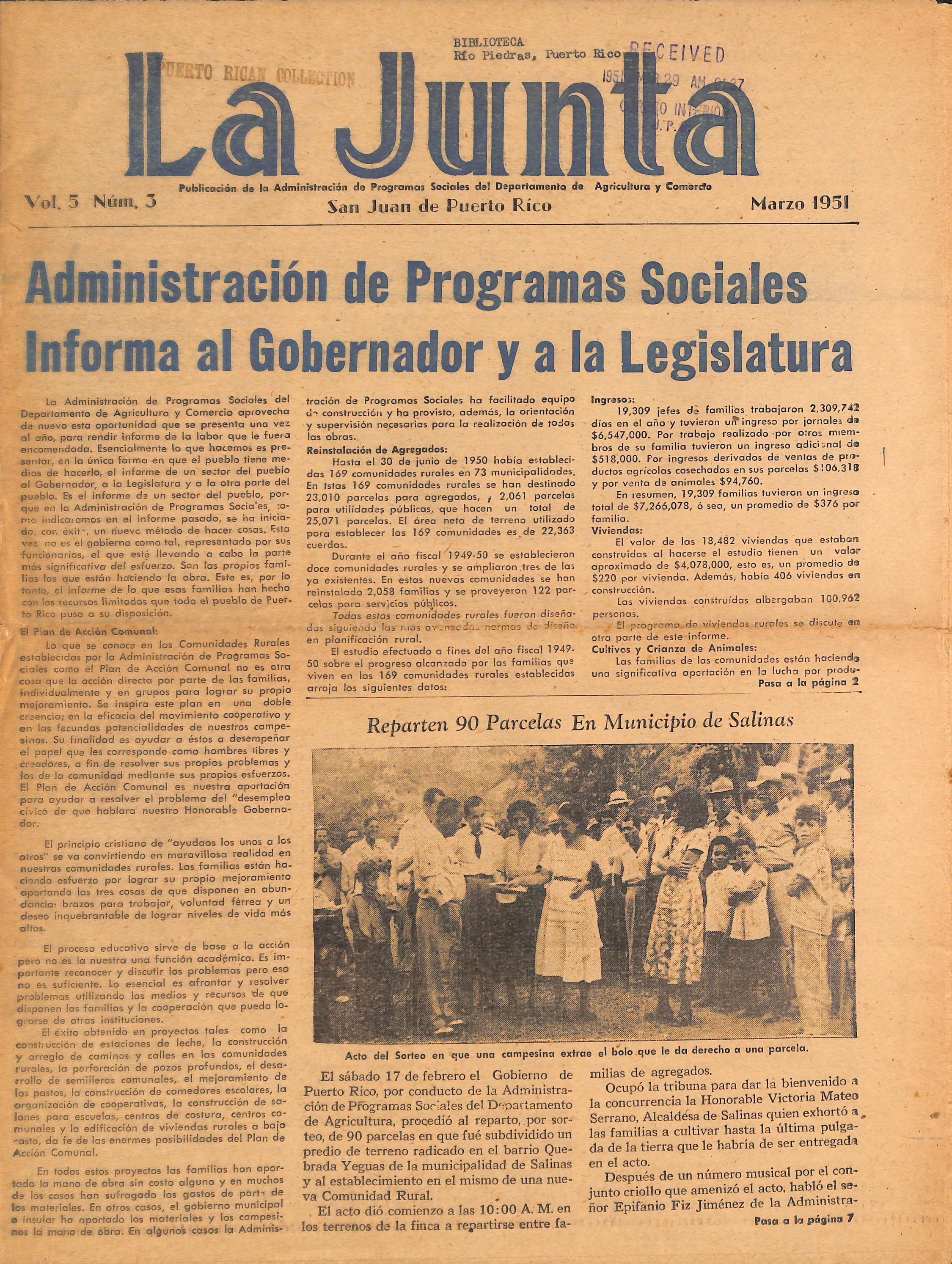 La Junta (mar. 1951) by La Colección Puertorriqueña Issuu
