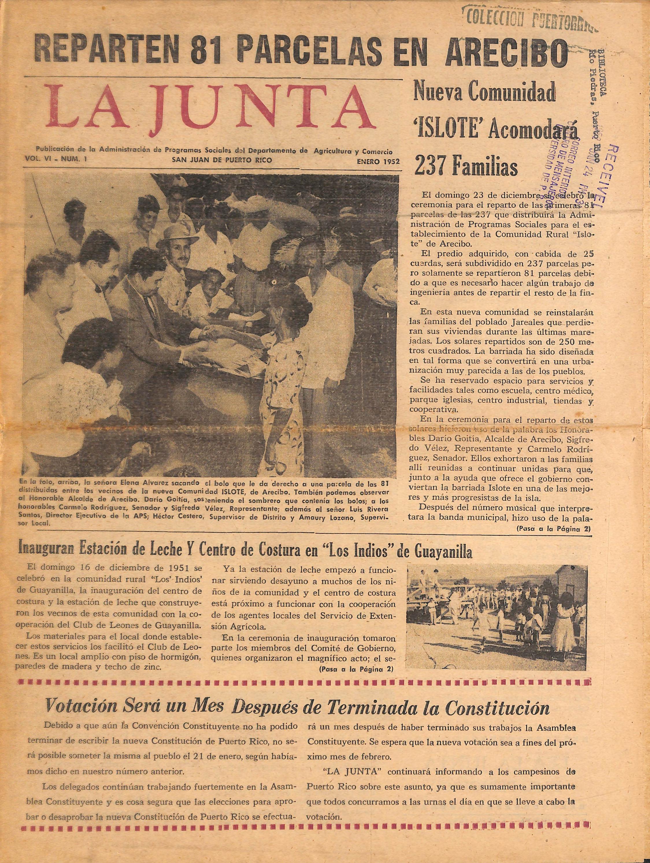 La Junta (ene. 1952) by La Colección Puertorriqueña Issuu