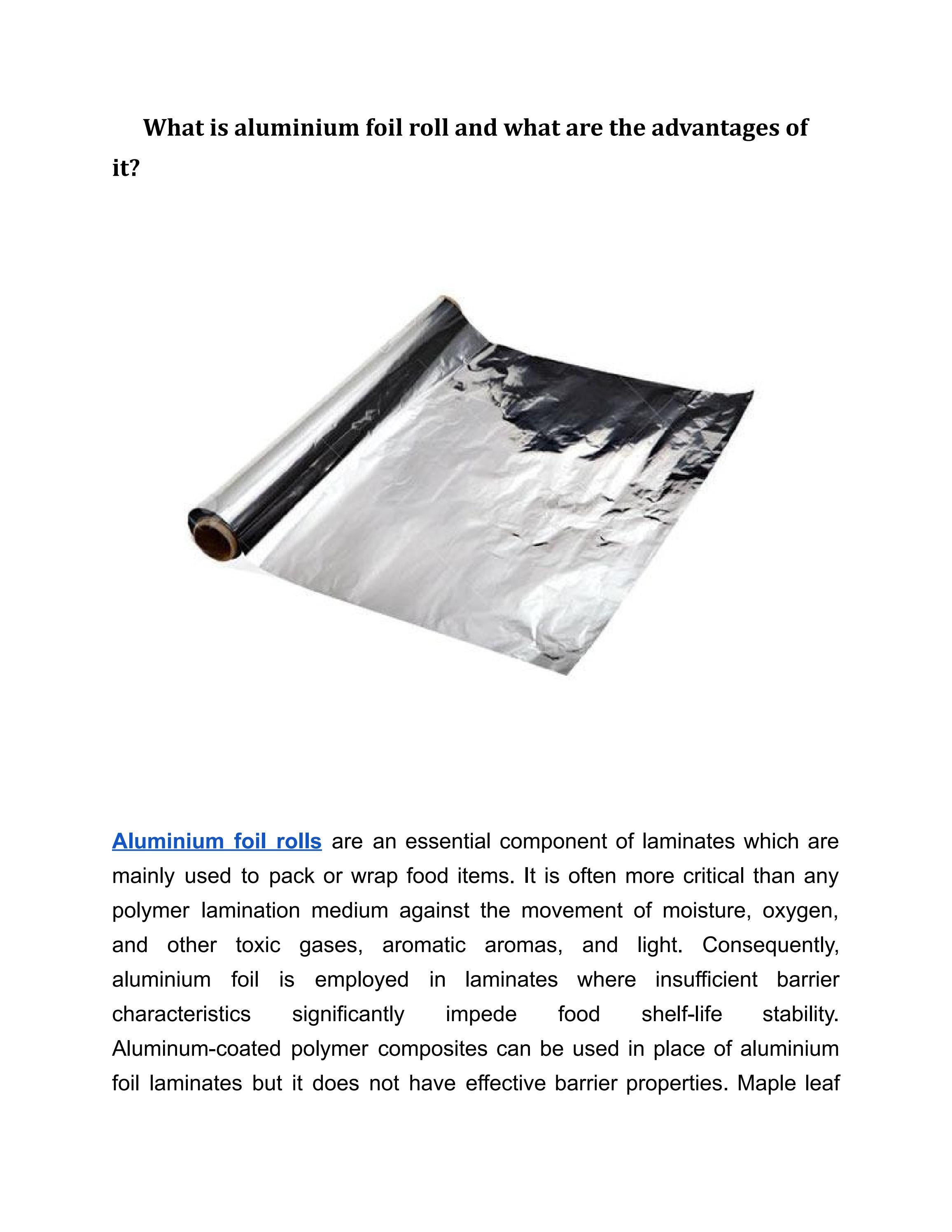 What is an aluminium foil roll and what are its advantages of it? by