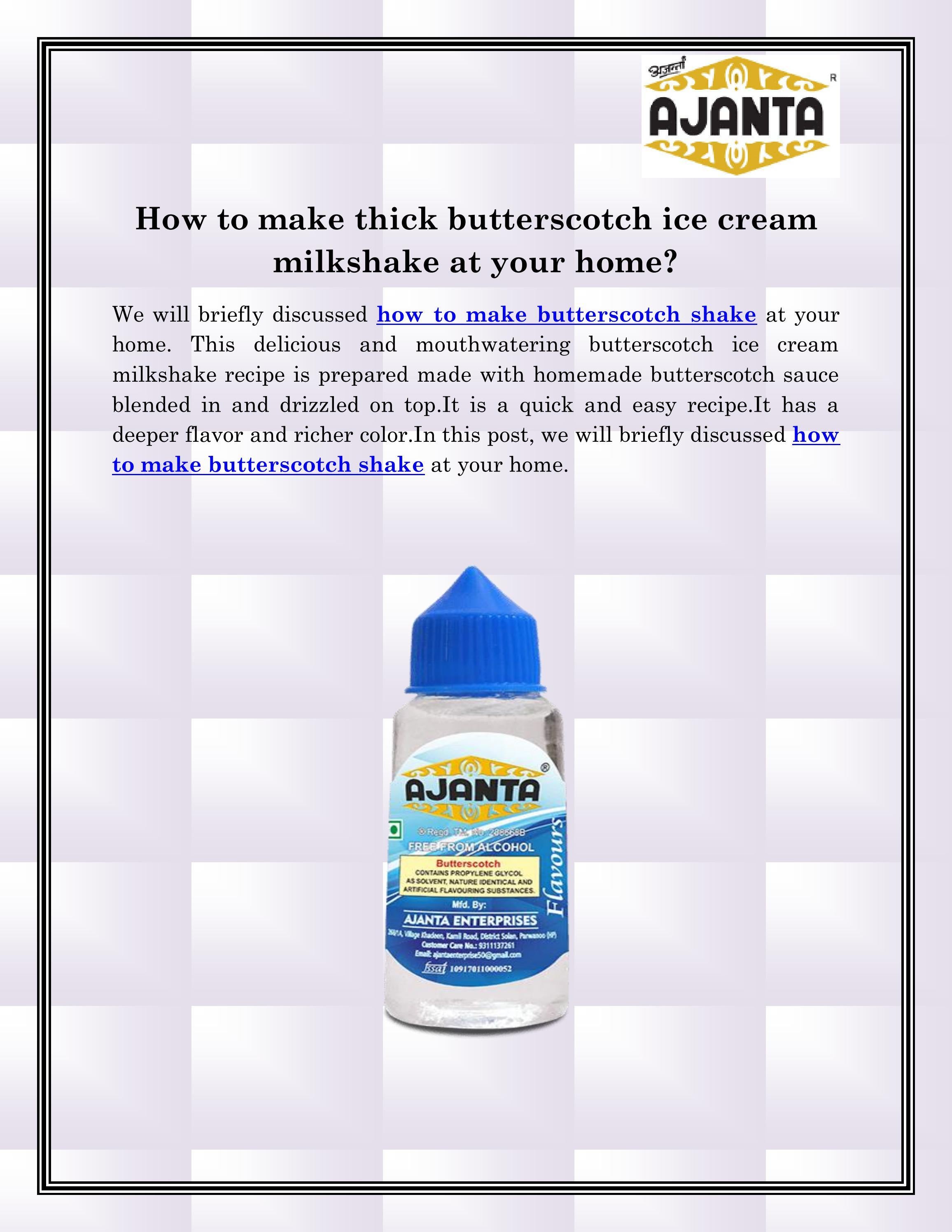 Butterscotch shake recipe in Hindi by ajantafood Issuu