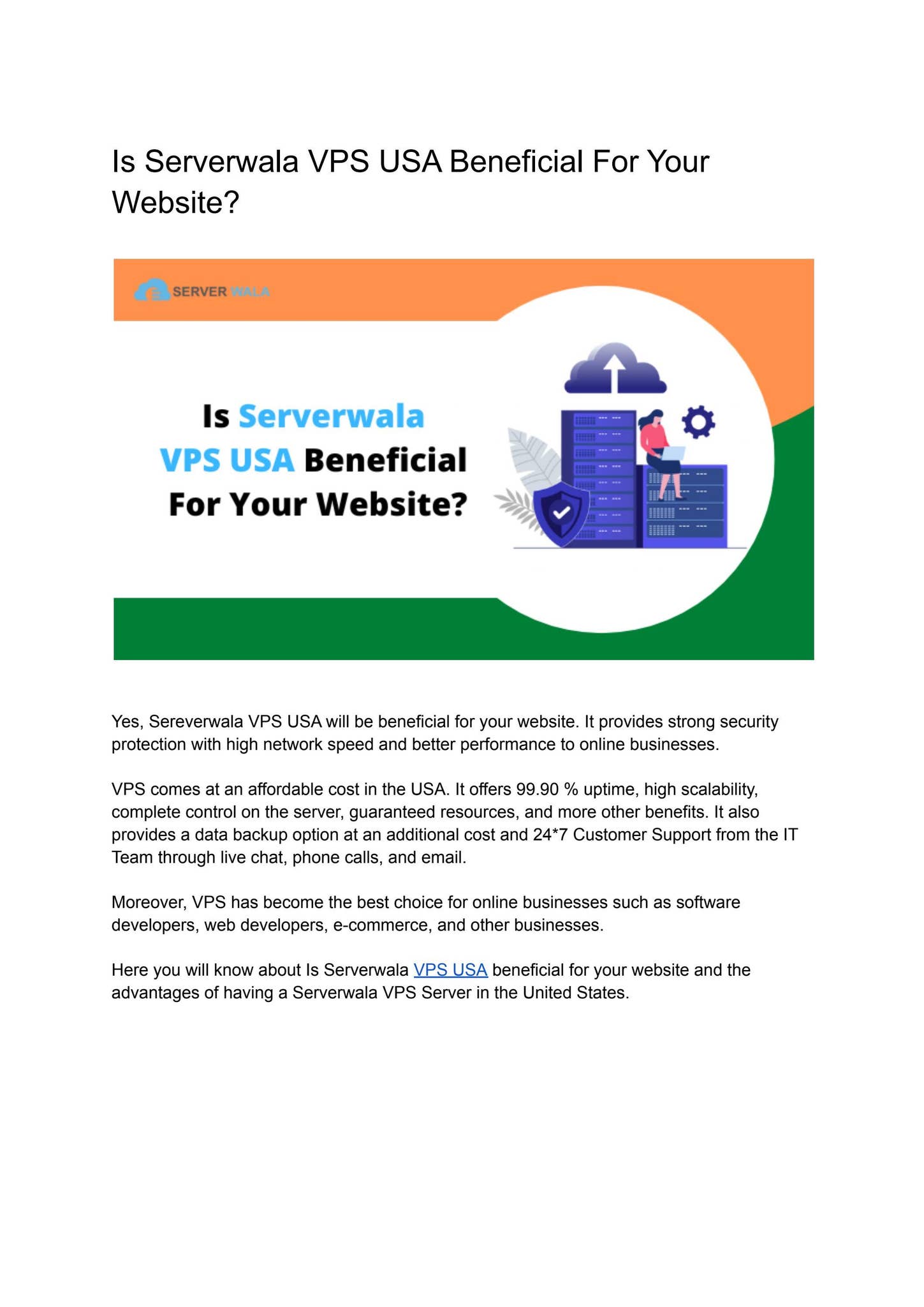 Is Serverwala VPS USA Beneficial For Your Website? by eva sharma - Issuu