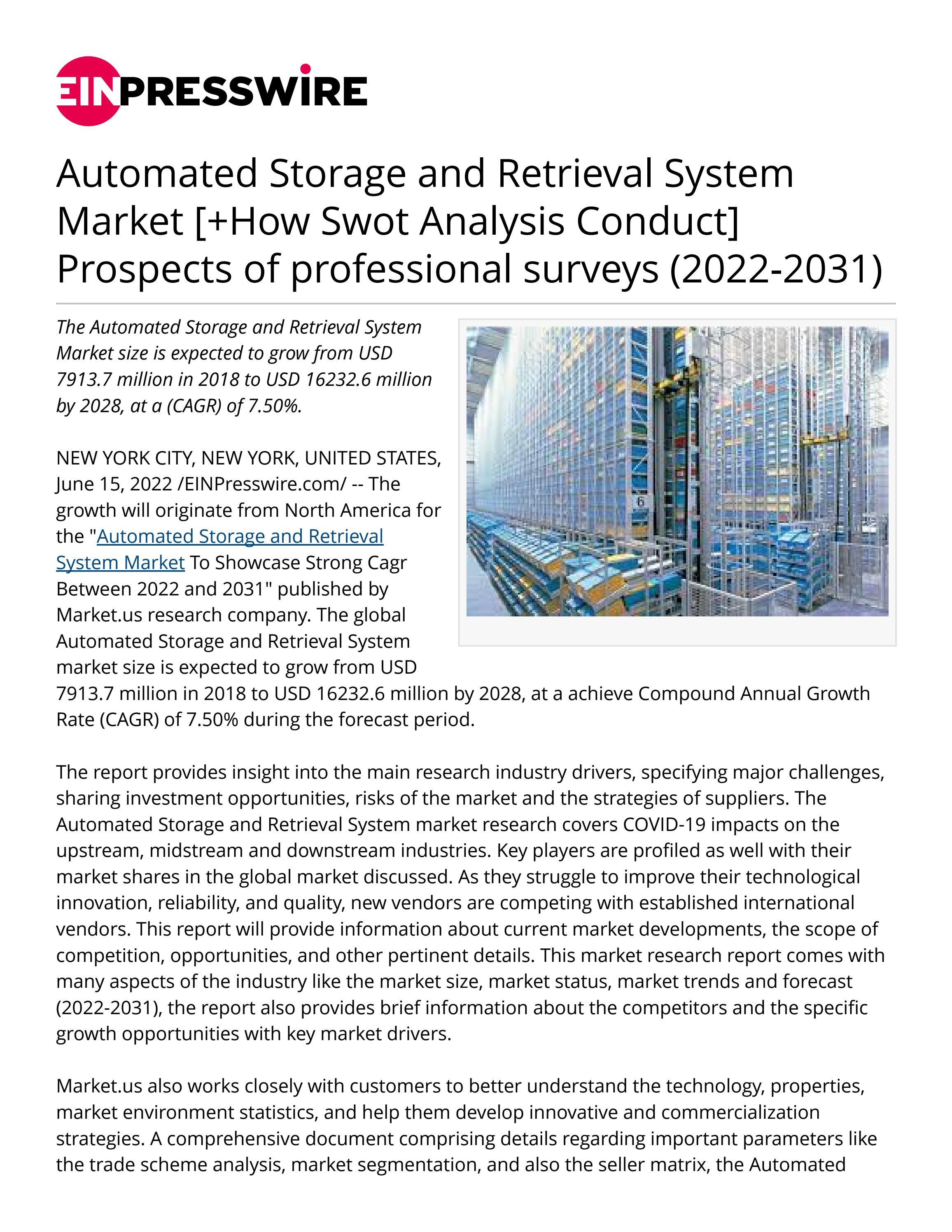 Automated Storage and Retrieval System Market [+How Swot Analysis