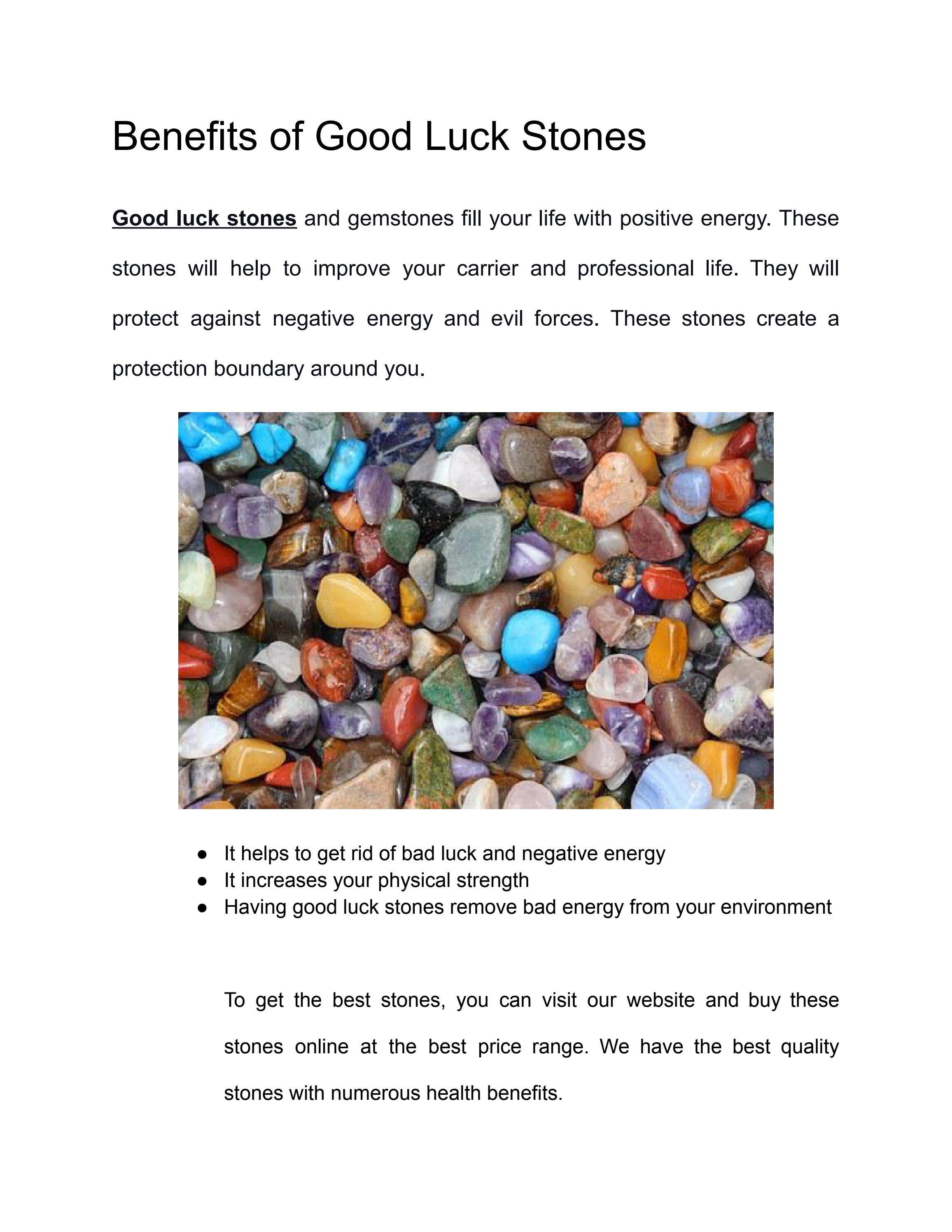 Good Luck Kick Rocks Benefits of Good Luck Stones by energyluck - Issuu