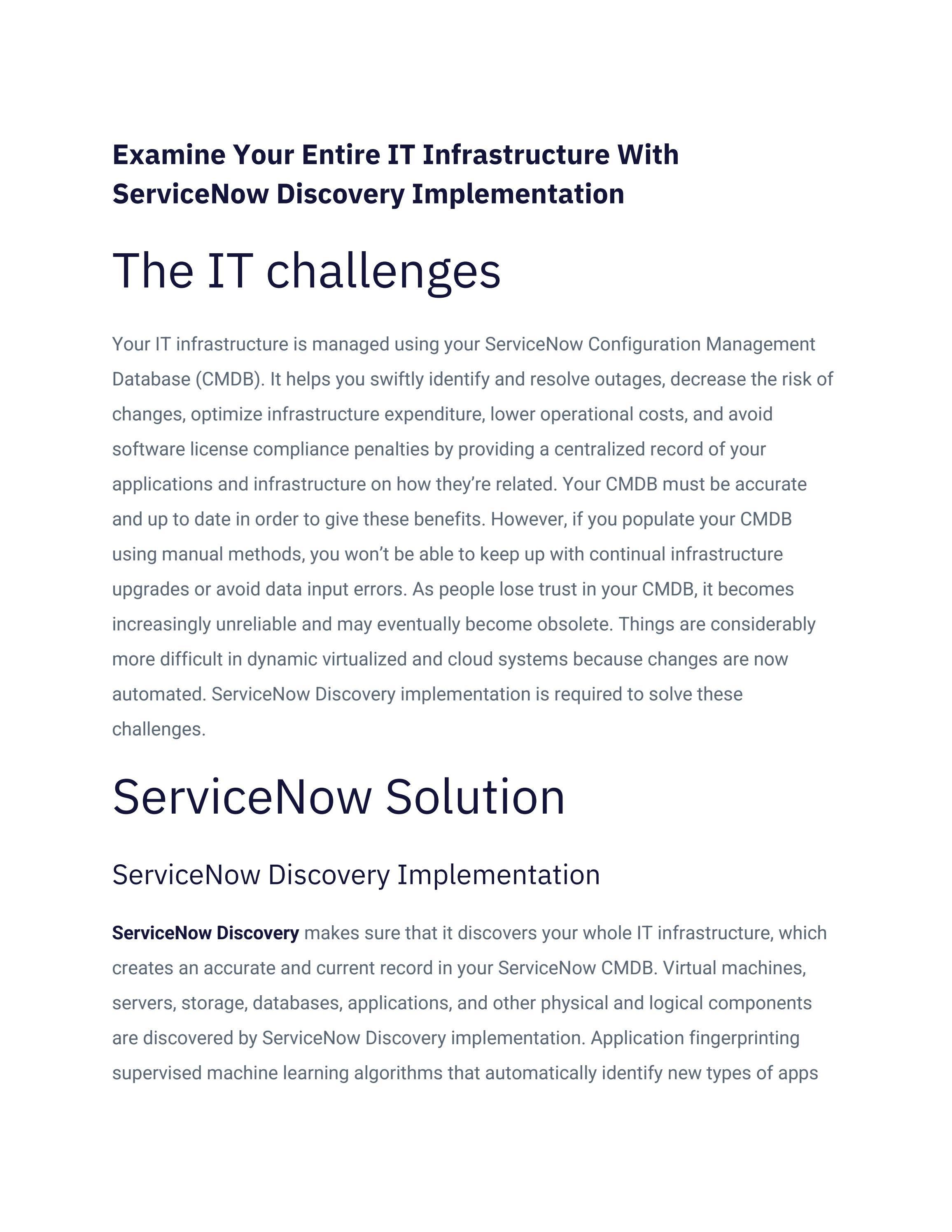 Examine Your Entire IT Infrastructure With ServiceNow Discovery