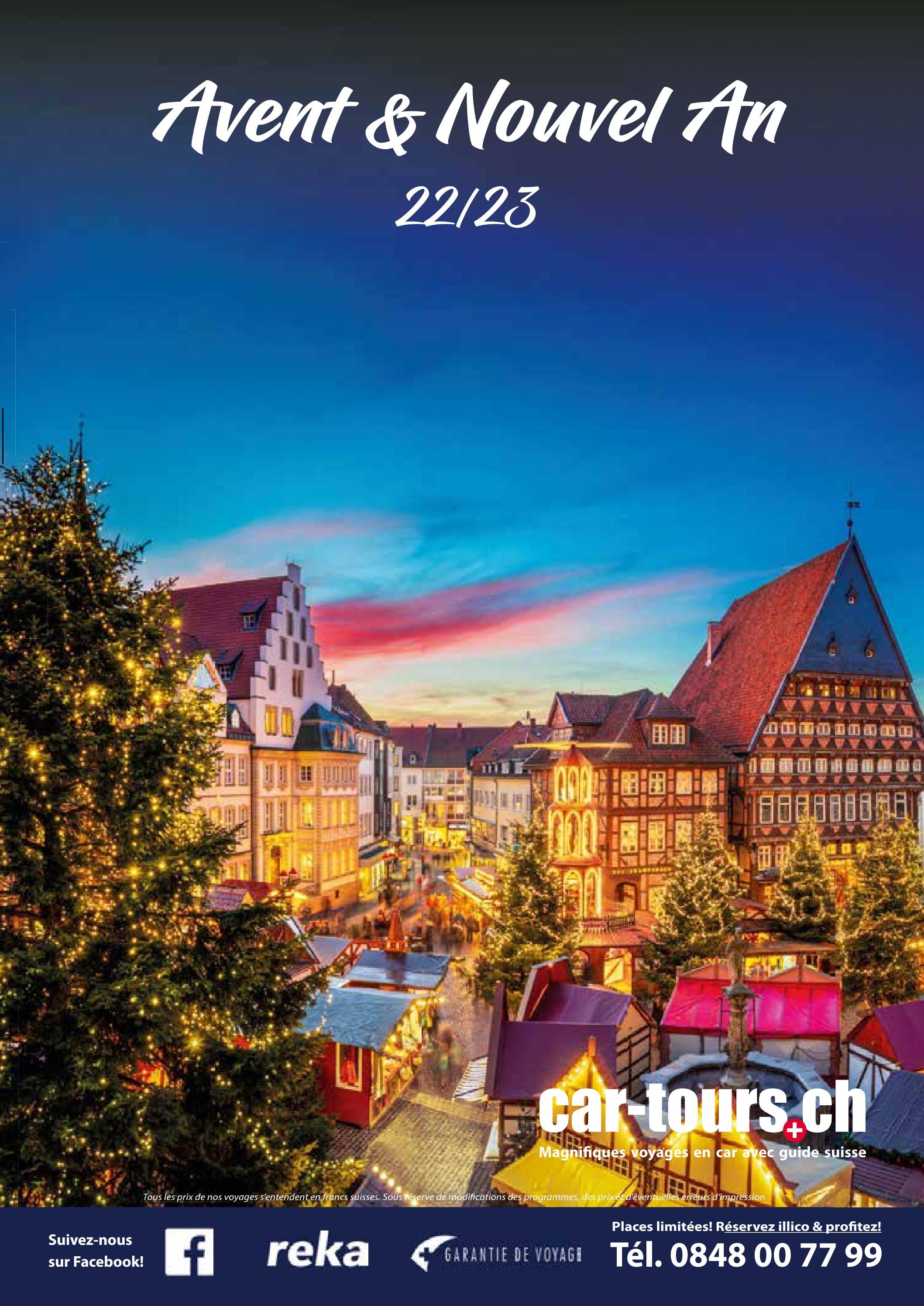 cartours.ch Catalogue de voyage Avent & Nouvel An 2022/23 by car
