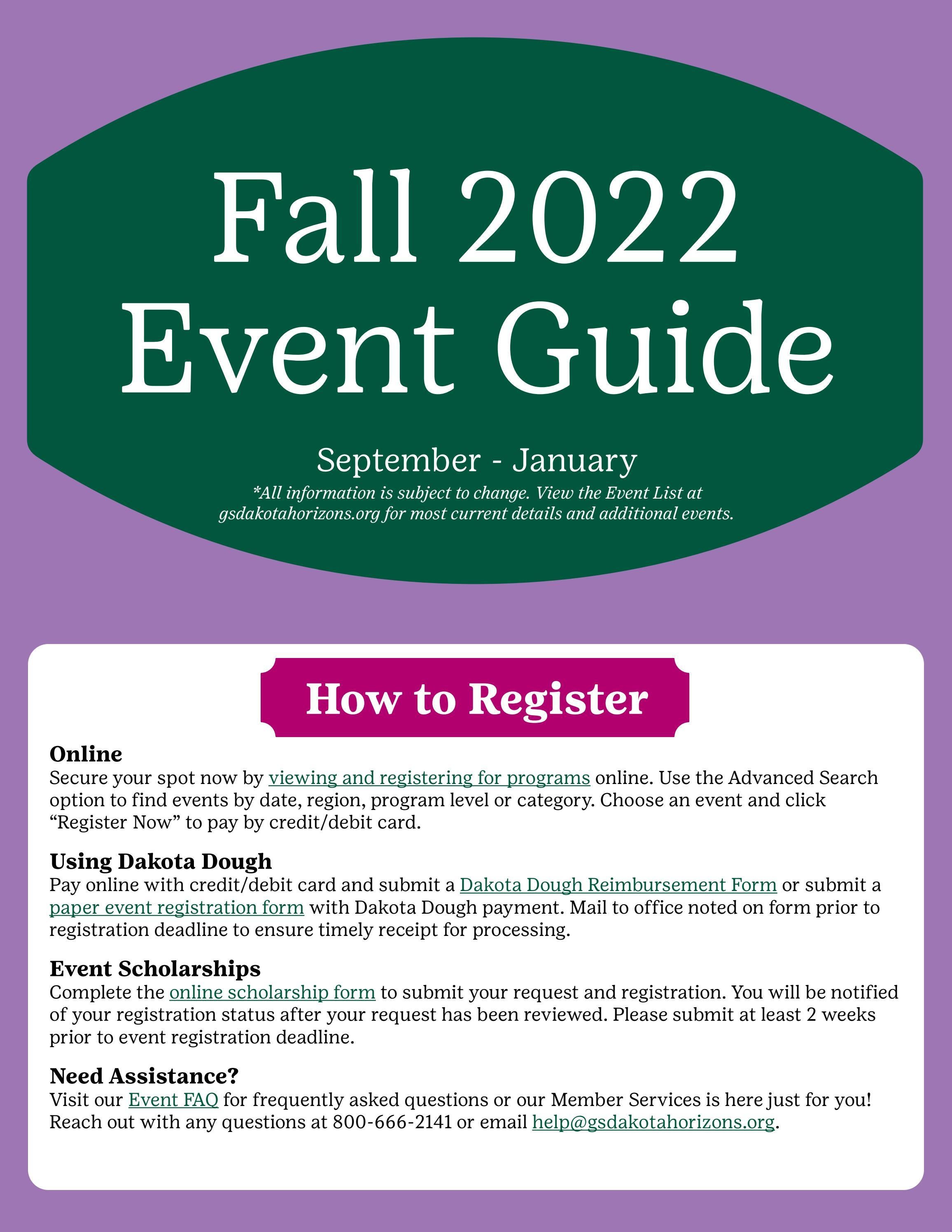 Fall 2022 Event Guide by dakotahorizons Issuu