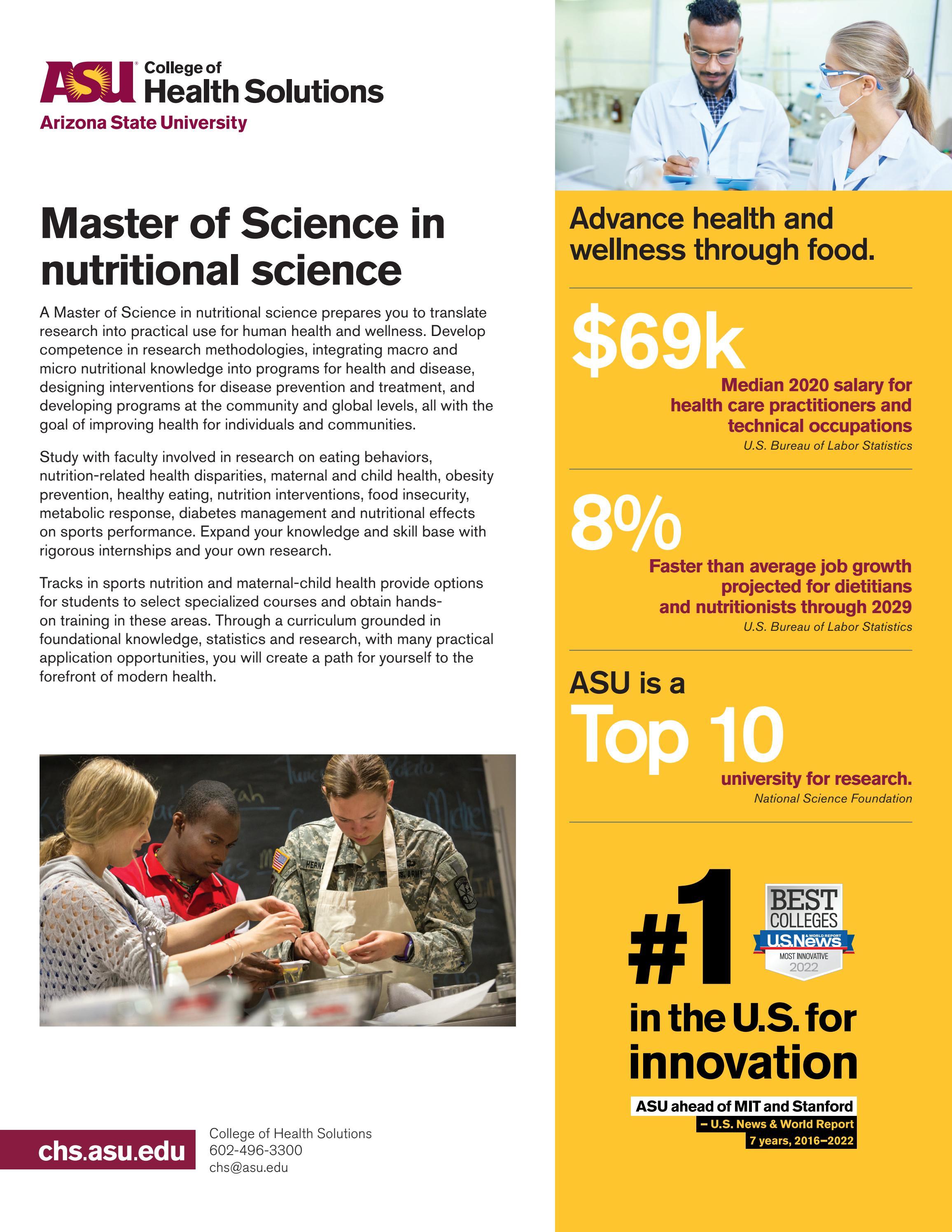 MS Nutritional Science at ASU's College of Health Solutions by ASU