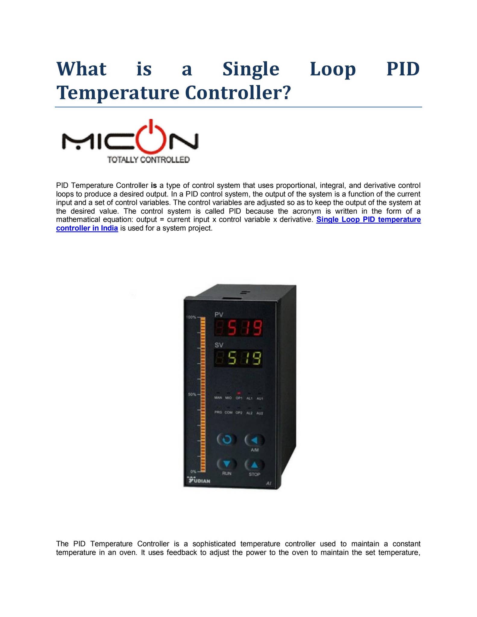 What is a Single Loop PID Temperature Controller? by JohnD4598 - Issuu