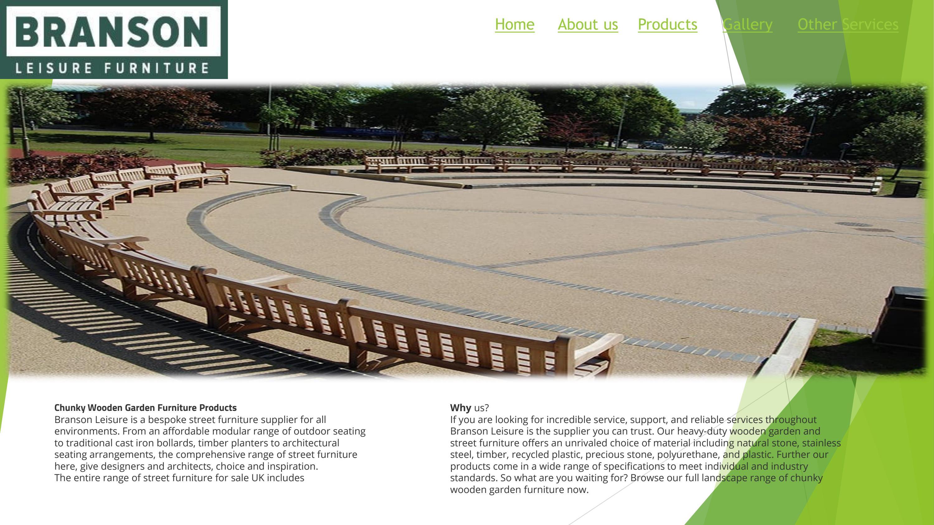 Chunky Wooden Garden Furniture Branson Leisure by Branson Leisure Ltd