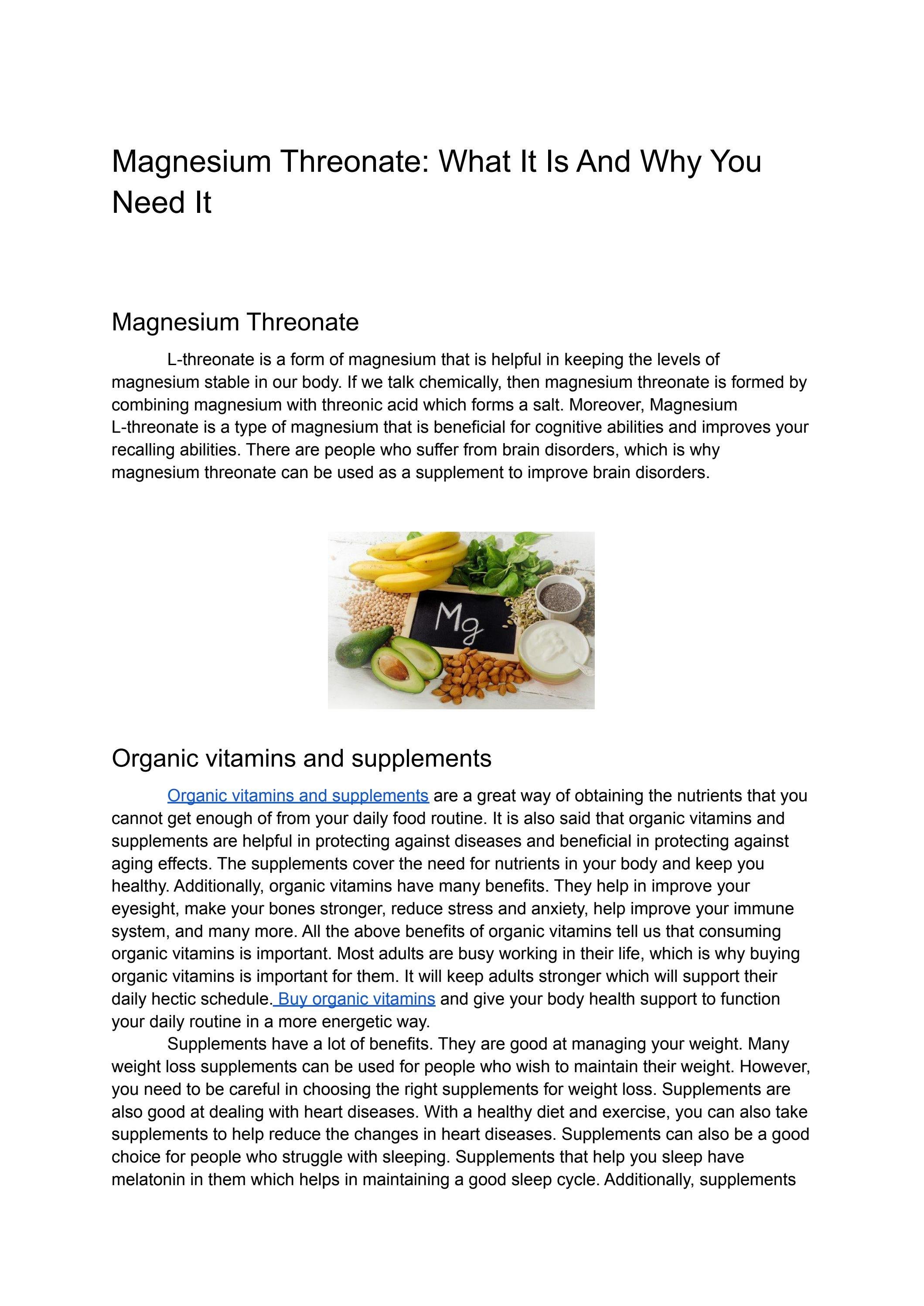 Magnesium Threonate What It Is And Why You Need It by GREEN ORGANIC