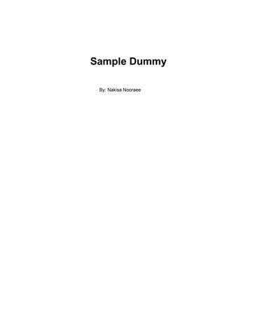 A sample dummy by nakisanooraee Issuu