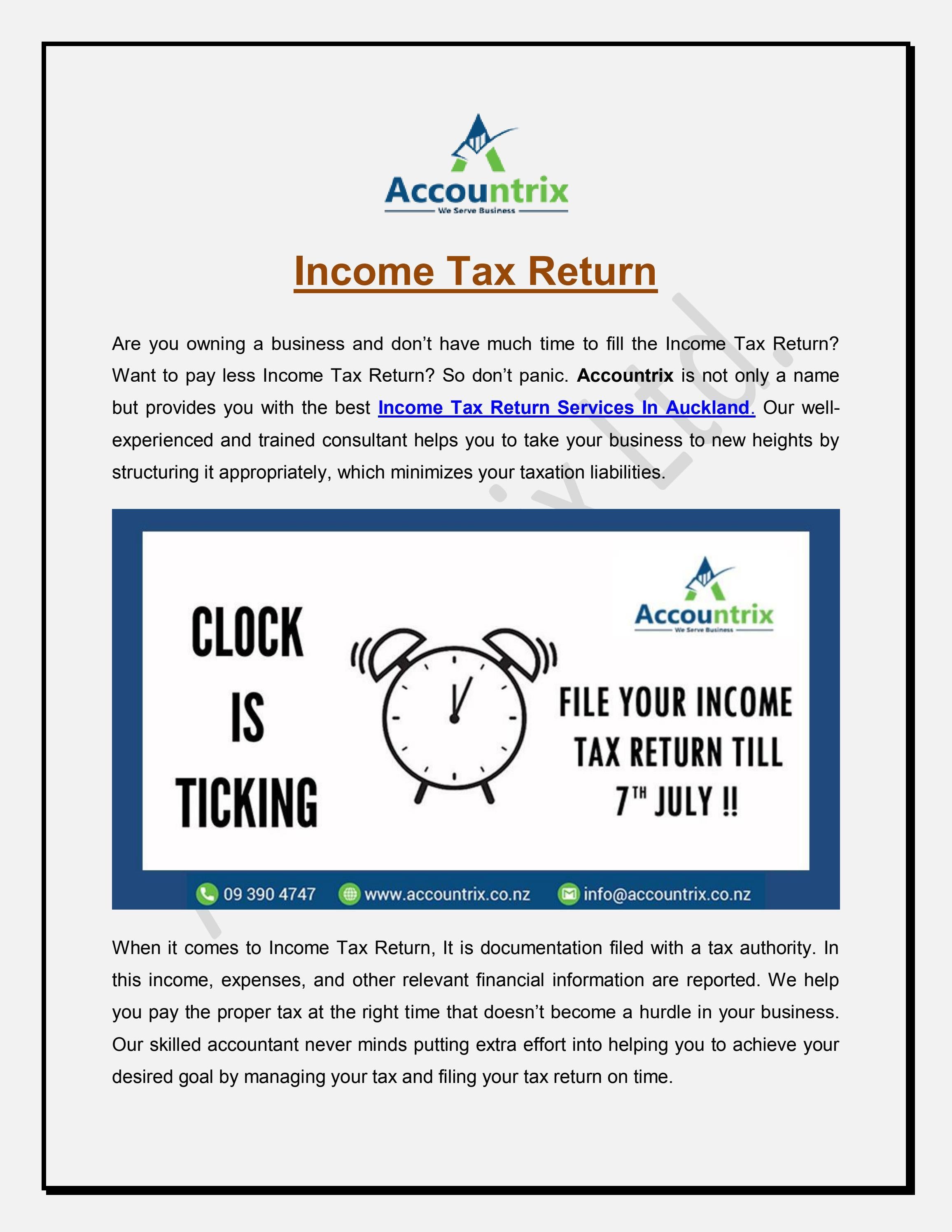Tax Return by Accountant In Auckland Issuu