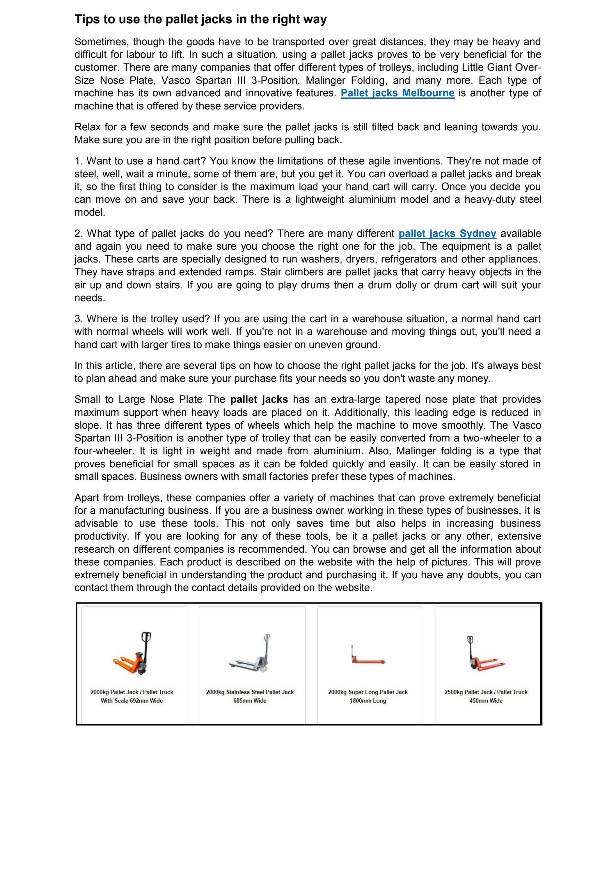 Tips to use the pallet jacks in the right way by palletjacks Issuu