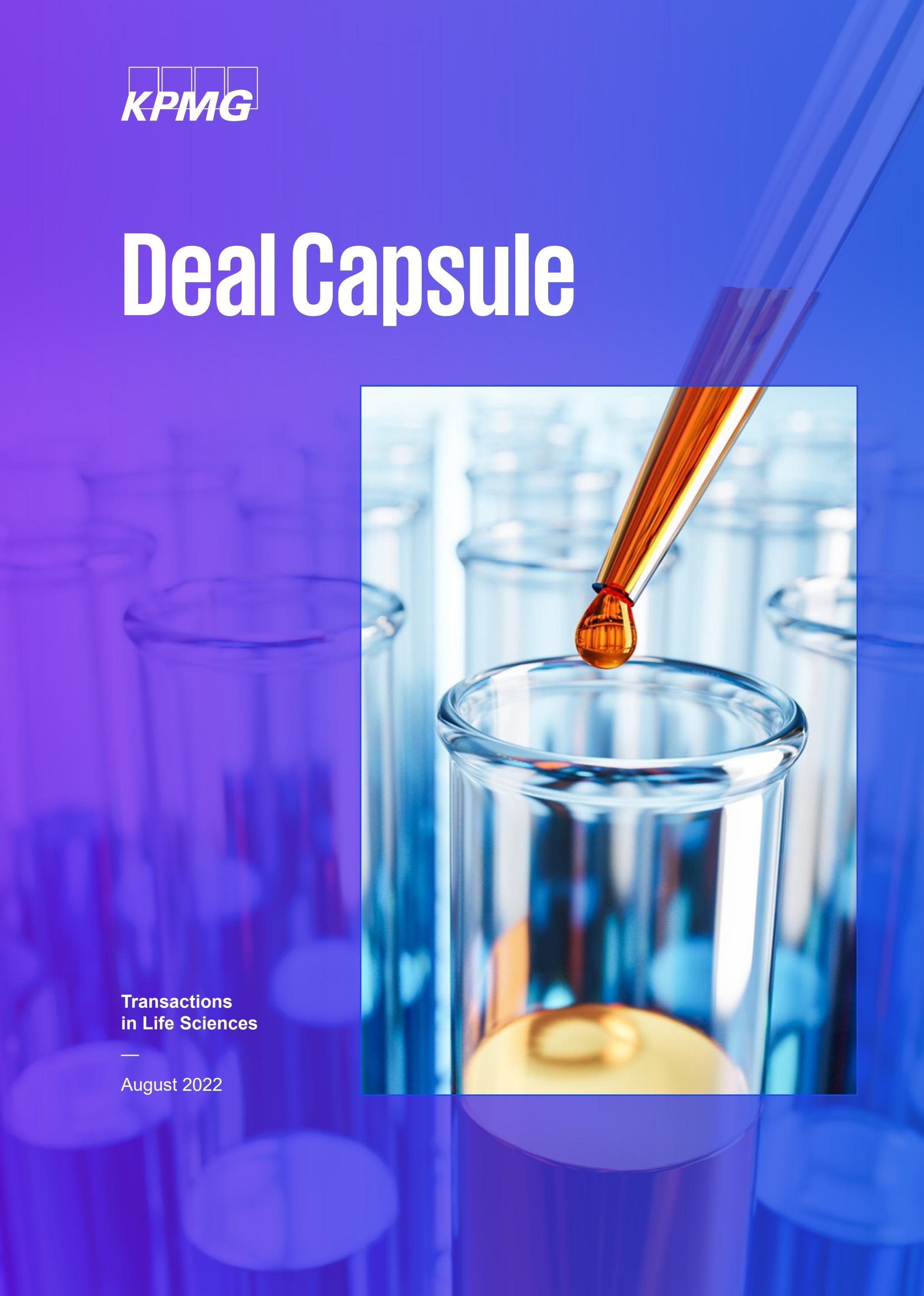 Deal Capsule Life Sciences August 2022 by KPMG AG
