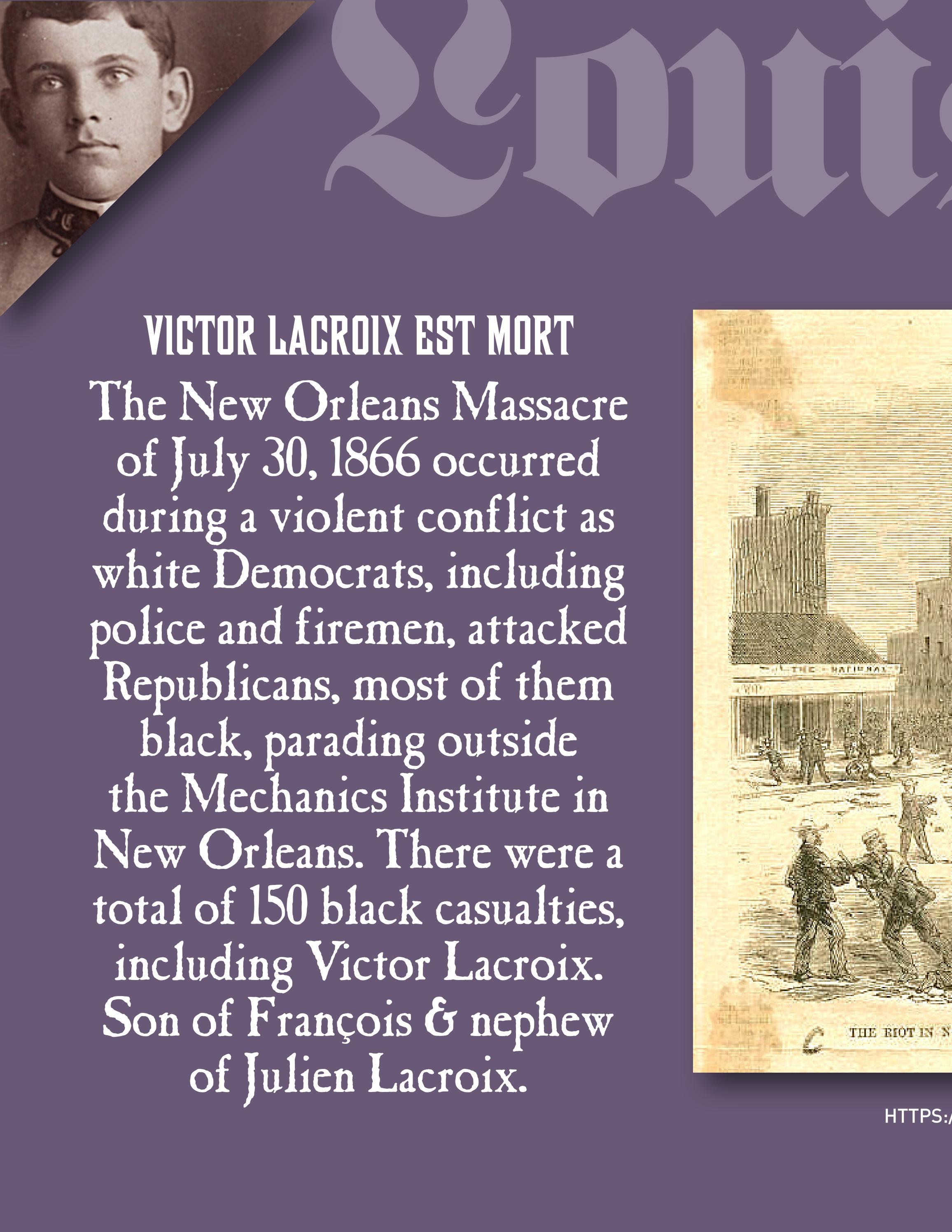 America Vol 1. No. 5 Victor Lacroix est Mort Louisiana