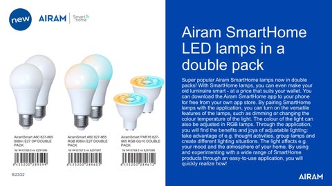 Airam - Lighting 灯饰目录 · Airam SmartHome products 2022 第 12 页