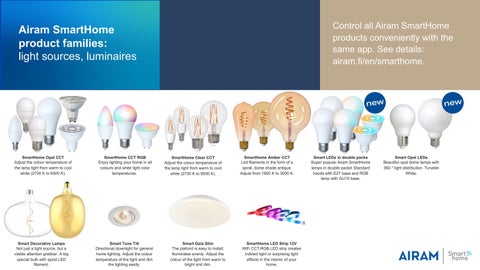 Airam - Lighting 灯饰目录 · Airam SmartHome products 2022 第 3 页