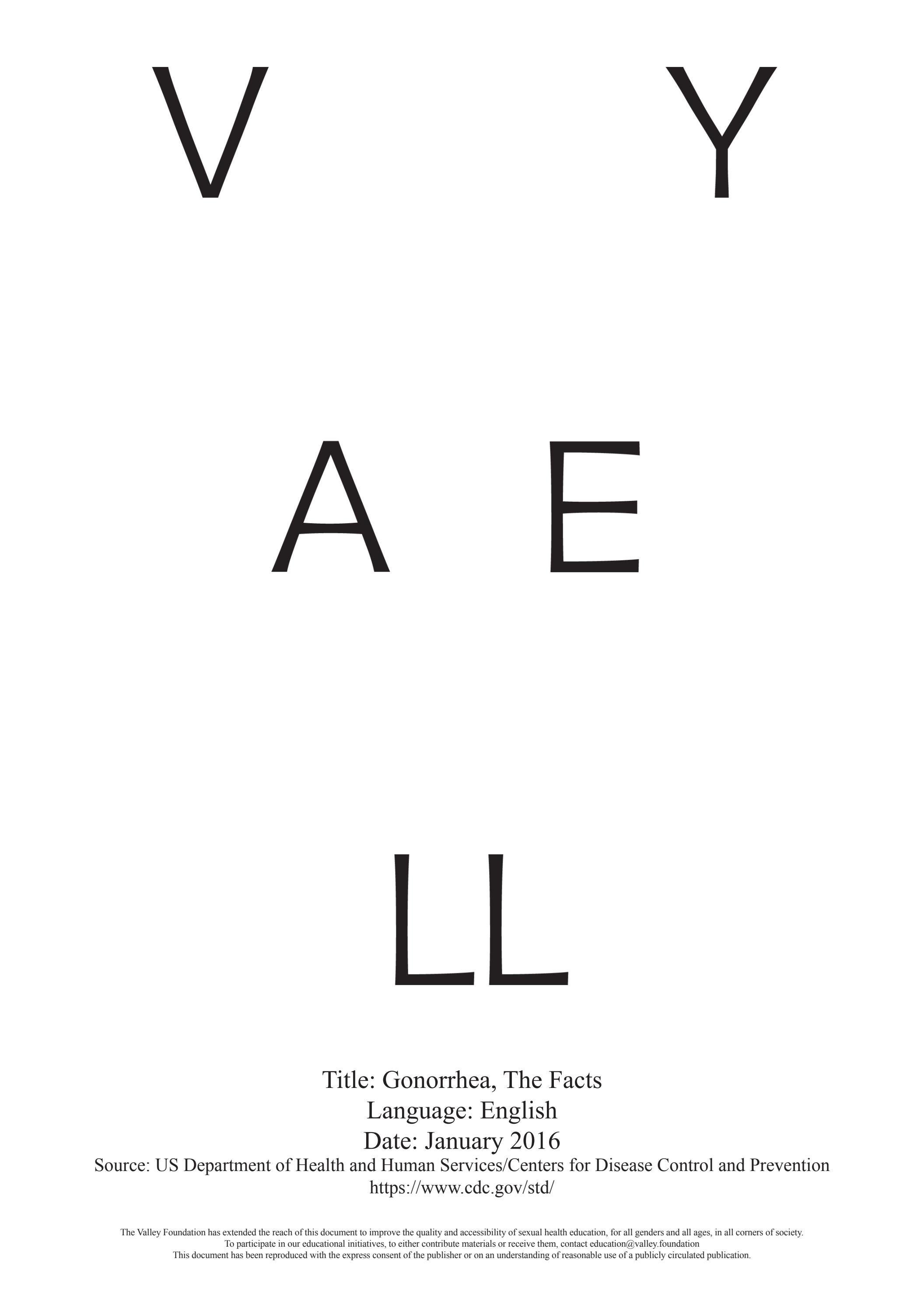 Gonorrhea, The Facts CDC by valley.foundation Issuu