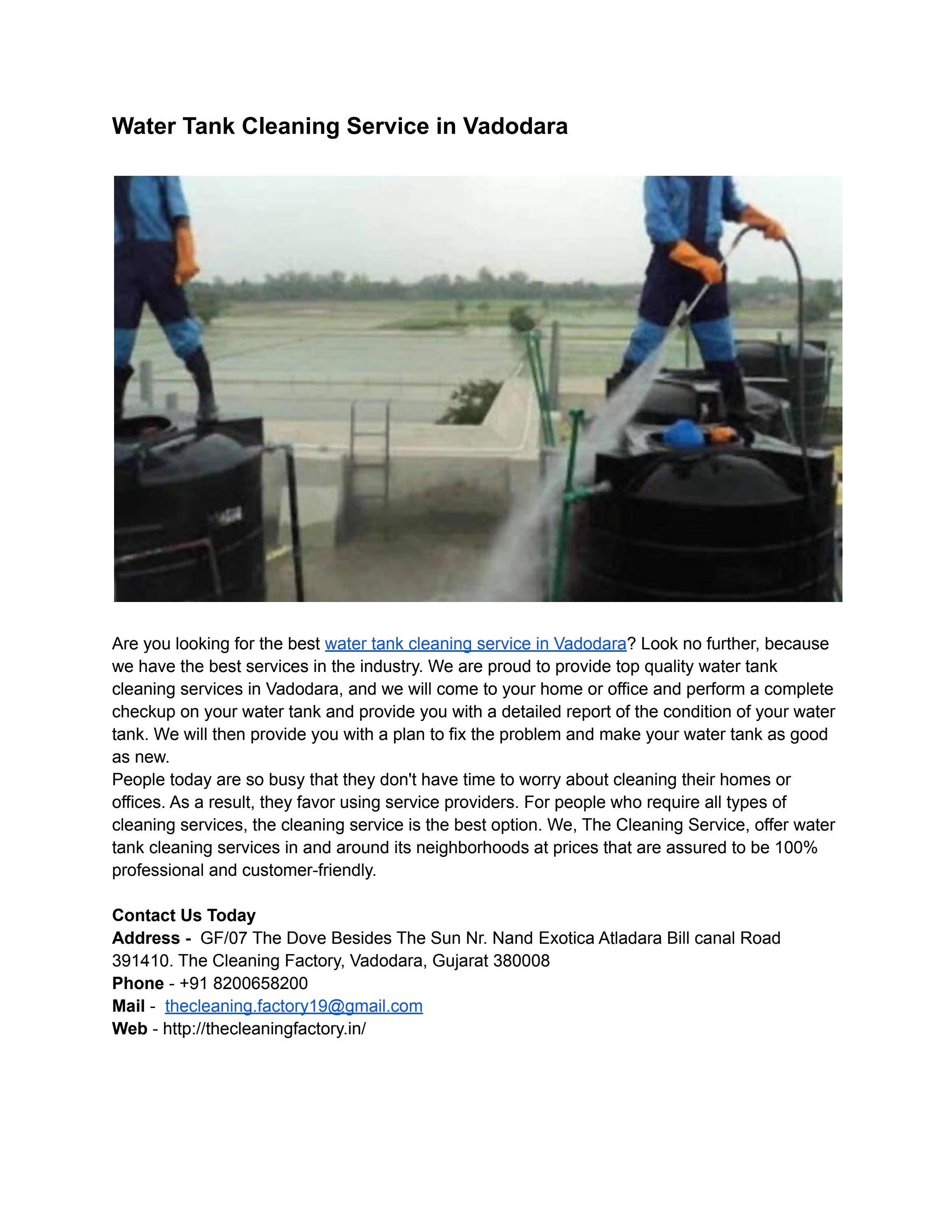 water tank cleaning service in vadodara by googlylemon321 Issuu
