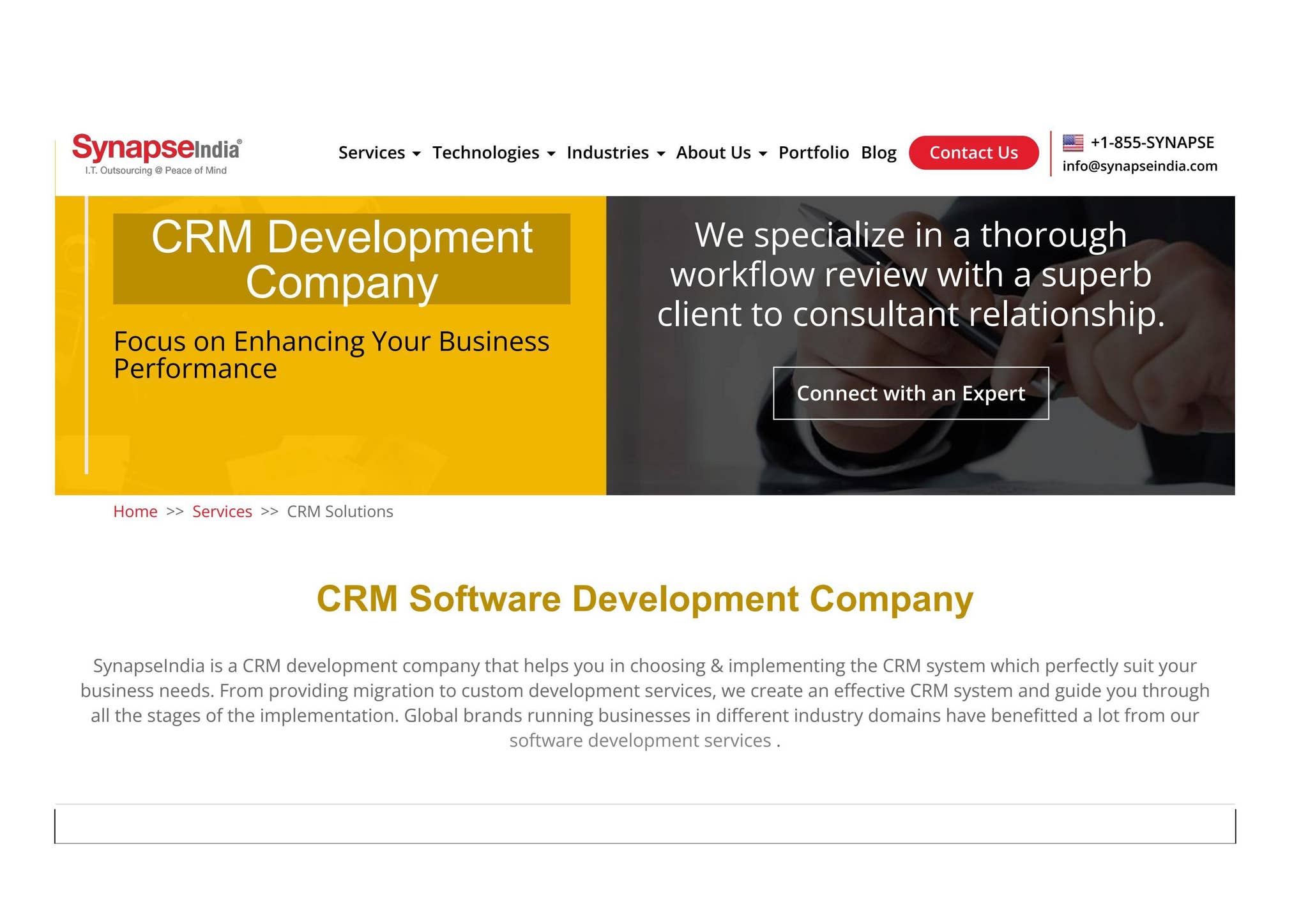 CRM Development Company | Custom CRM Solutions | SynapseIndia by ...