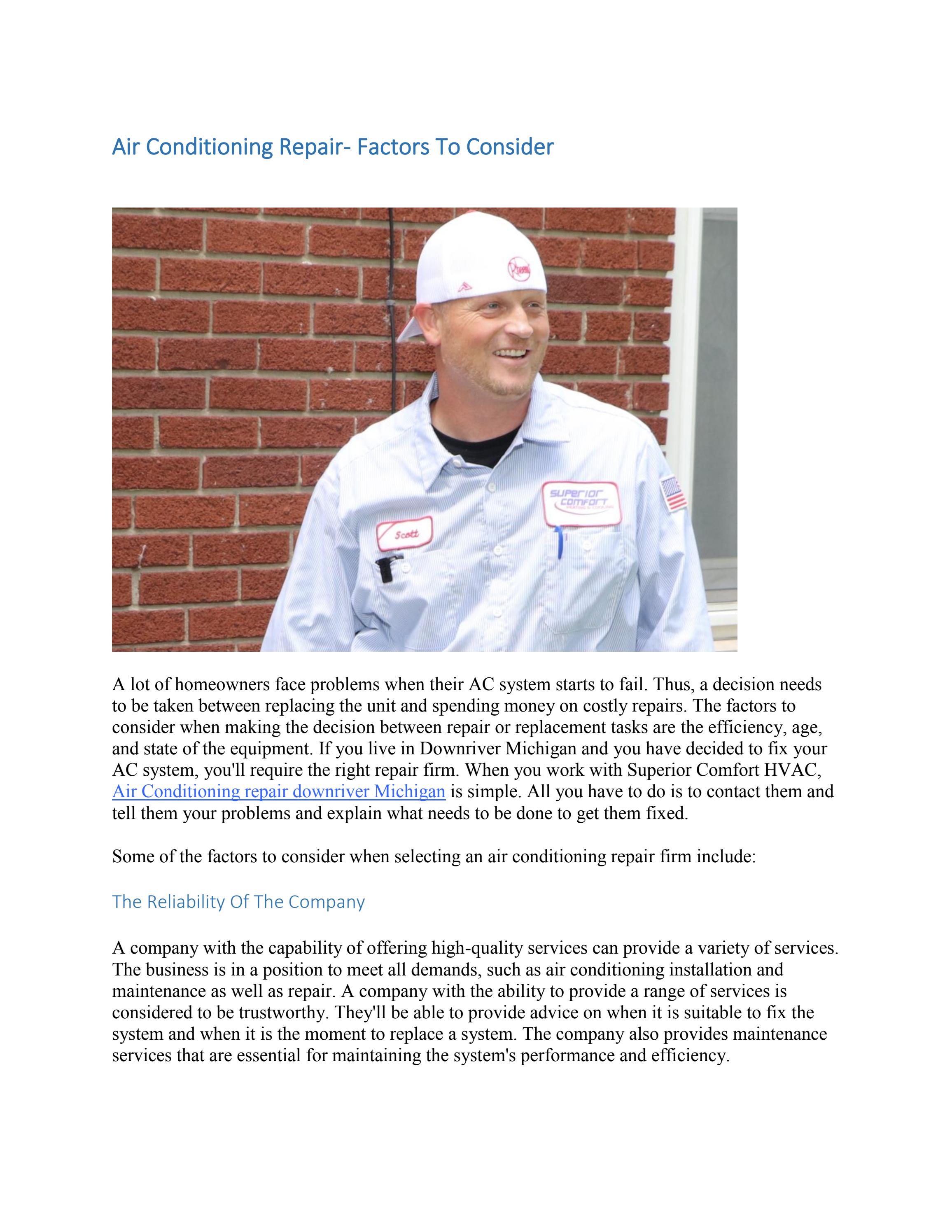 Air Conditioning Repair Factors To Consider by chandking19 Issuu