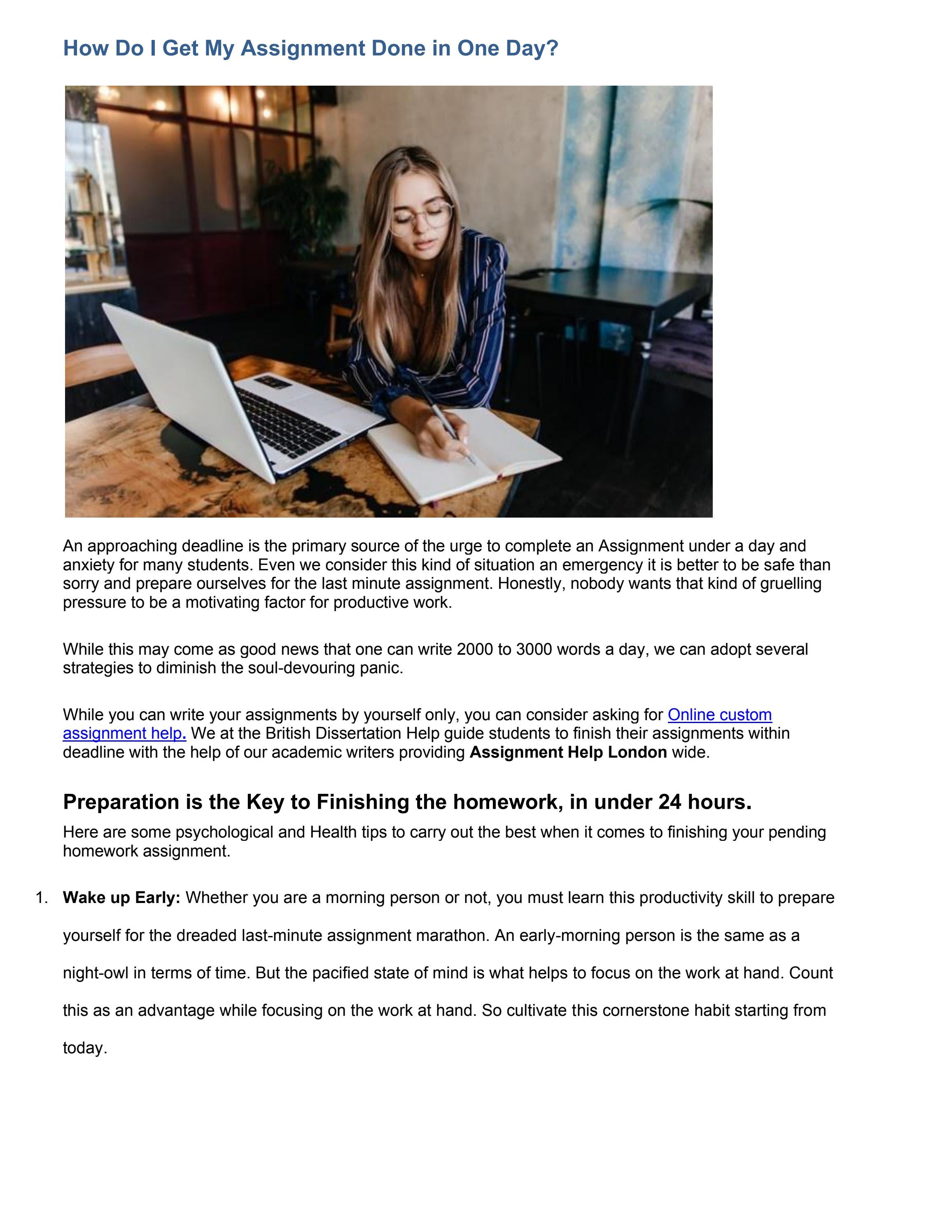 How Do I Get My Assignment Done in One Day by British Dissertation Help ...