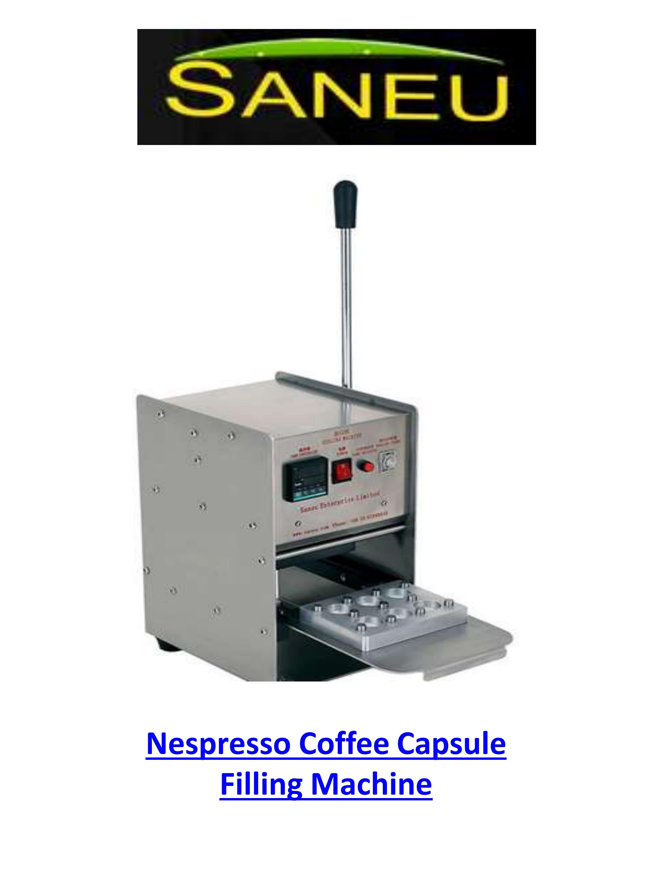 Nespresso Coffee Capsule Filling Machine by Coffeecapsule