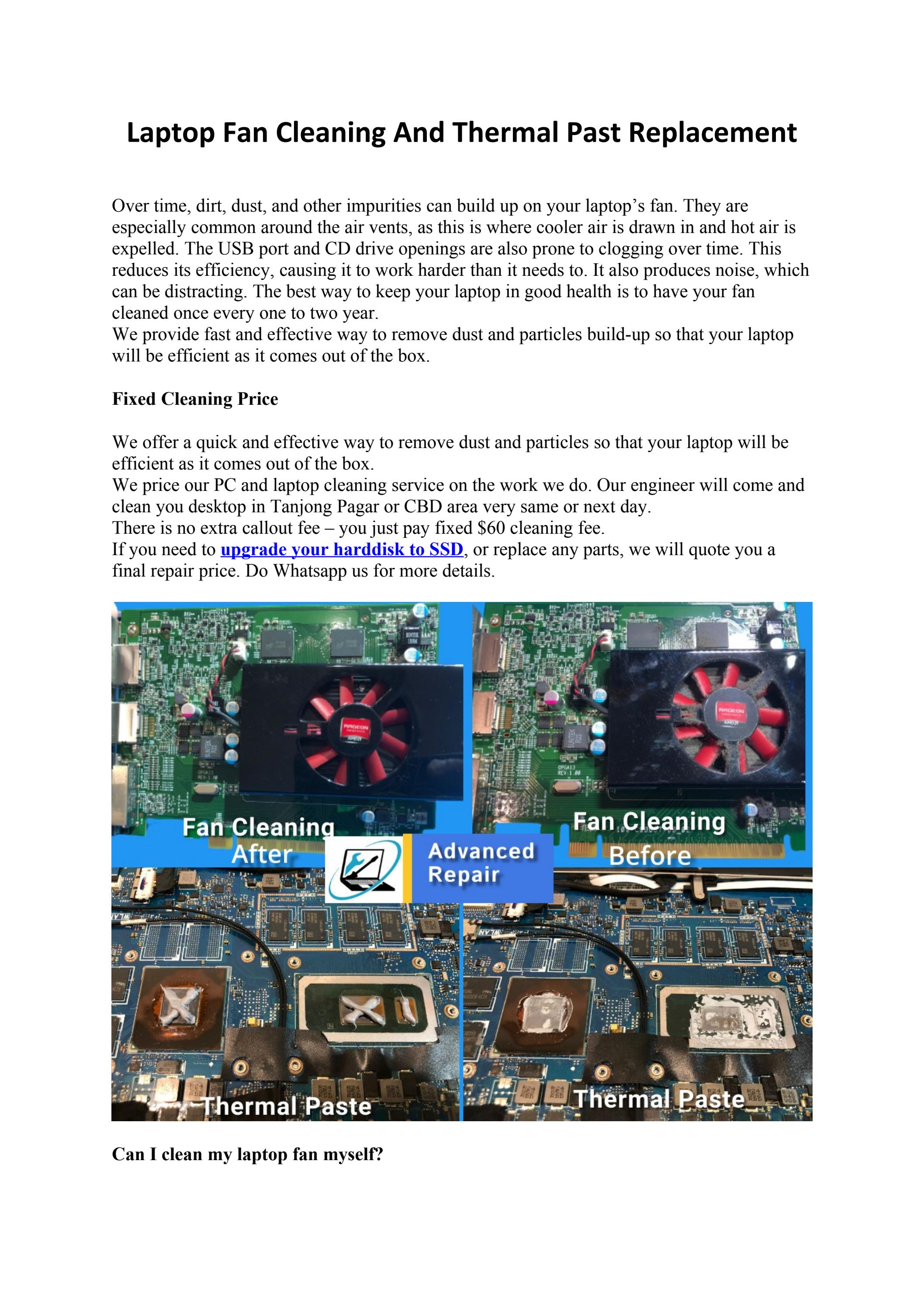 Laptop Fan Cleaning And Thermal Past Replacement by Hitec Mobile and