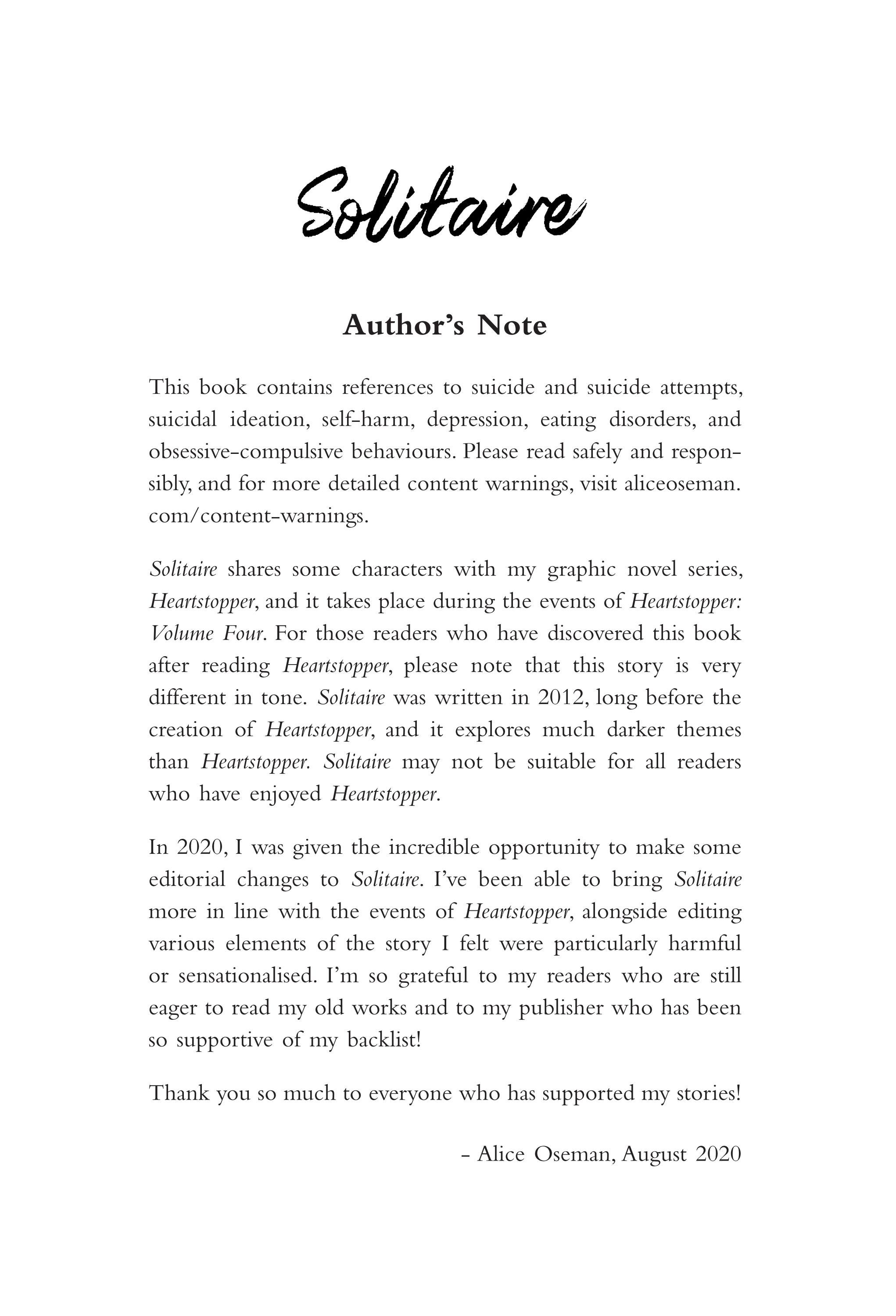 Extract from Solitaire by Alice Oseman by harpercollinschildrens Issuu