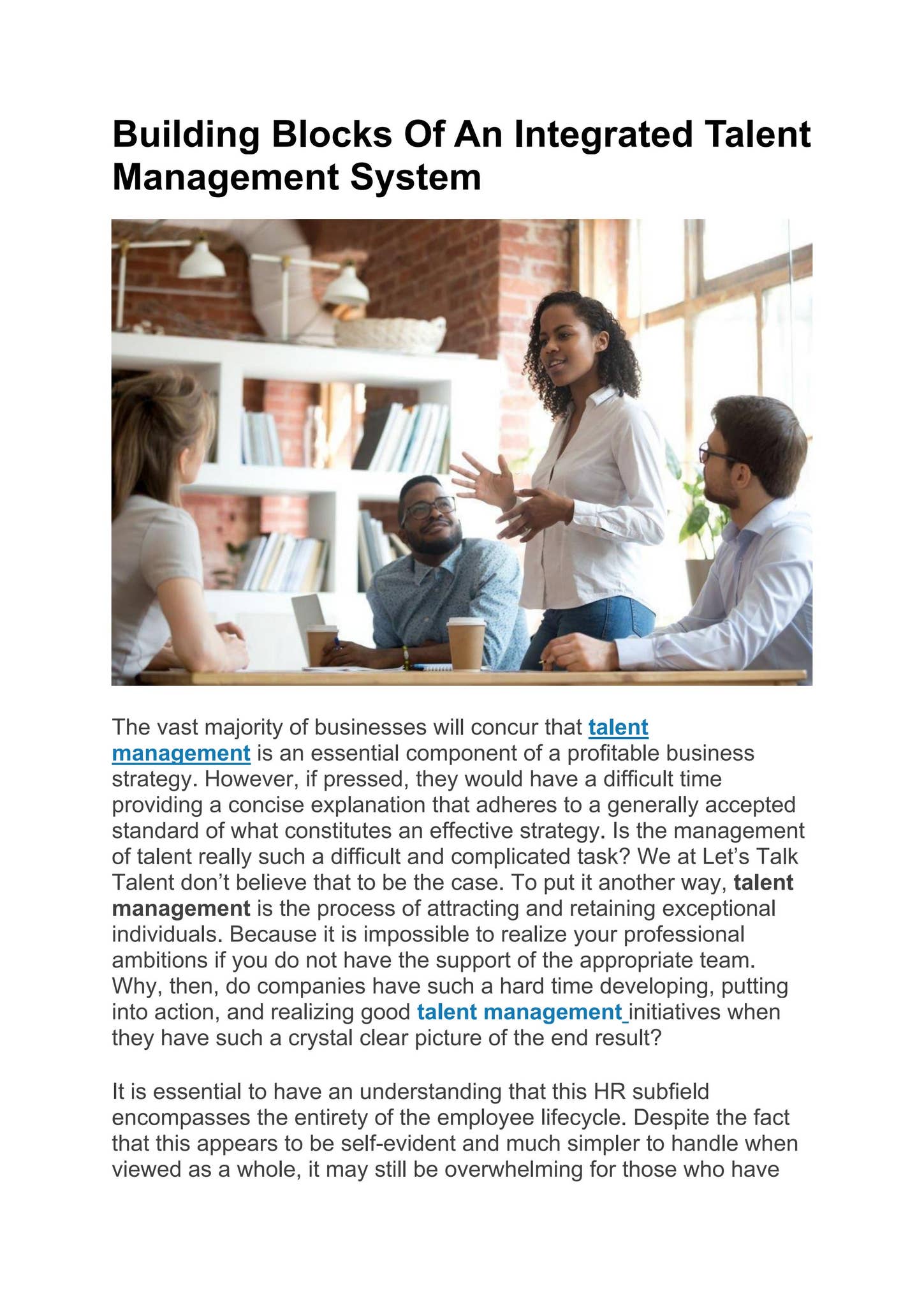 Building Blocks Of An Integrated Talent Management System by qandle - Issuu
