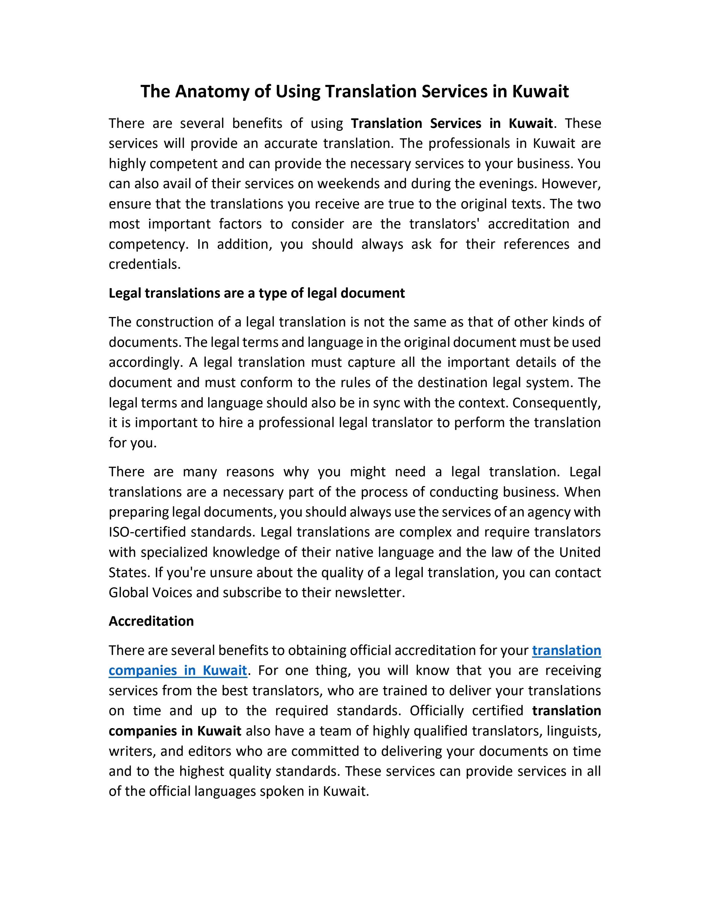 The Anatomy of Using Translation Services in Kuwait by CHL Localization